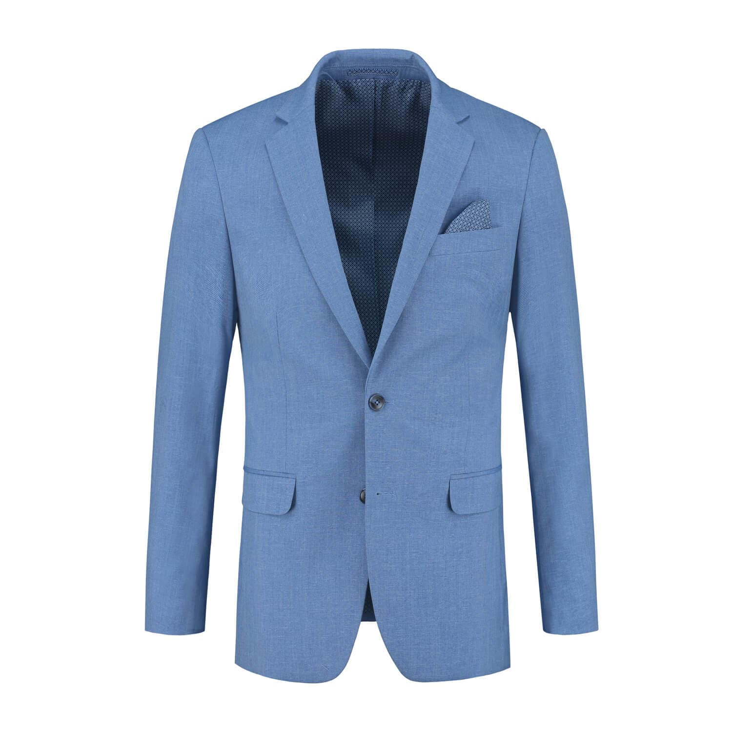 Colbert linnenlook staalblauw — afbeelding 5