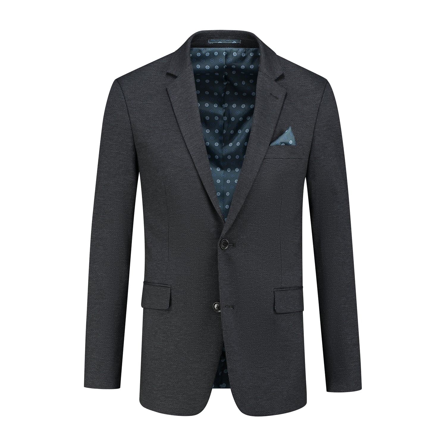 Veste stretch petits carreaux anthracite — afbeelding 4