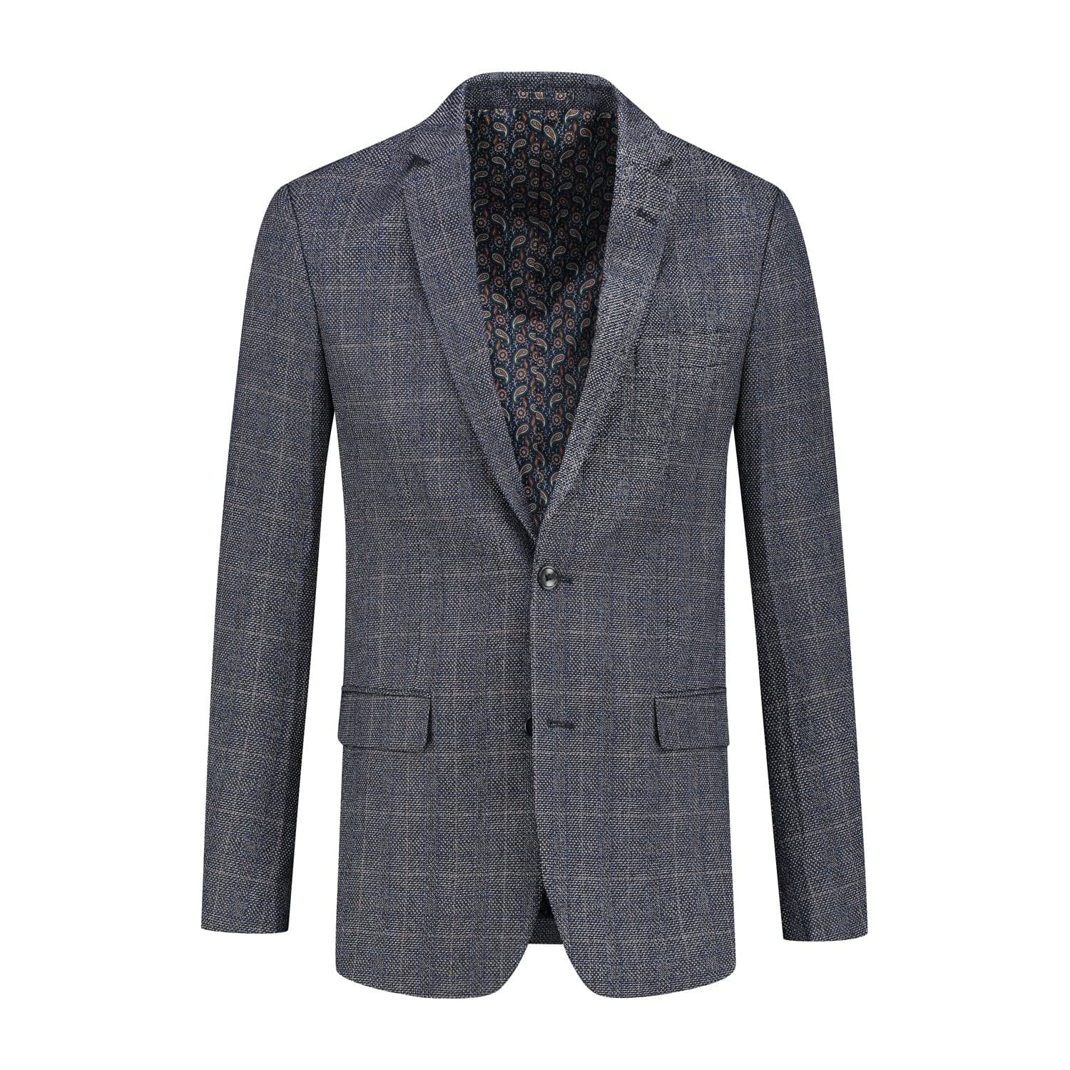 Sakko Tweed-Optik Karo Blau — afbeelding 4