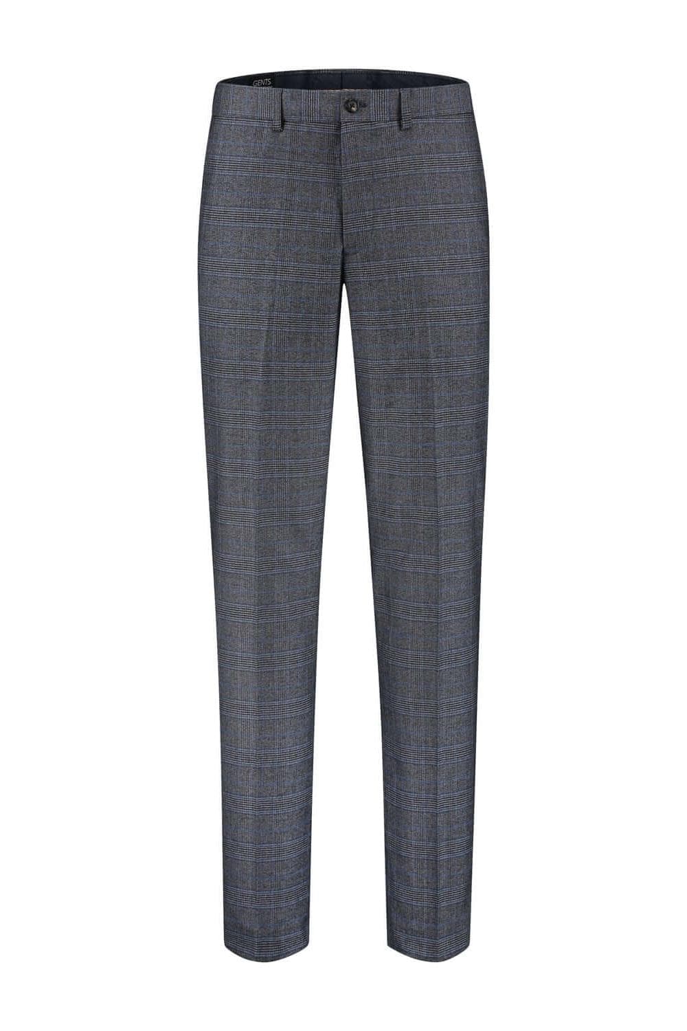 Pantalon Prince de Galle, grijze pantalon met Prince de Galle patroon en ritssluiting, stijlvolle en moderne broek.