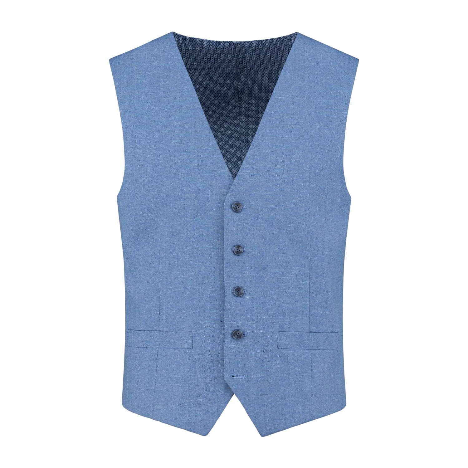 Weste Leinenlook Stahlblau — afbeelding 4
