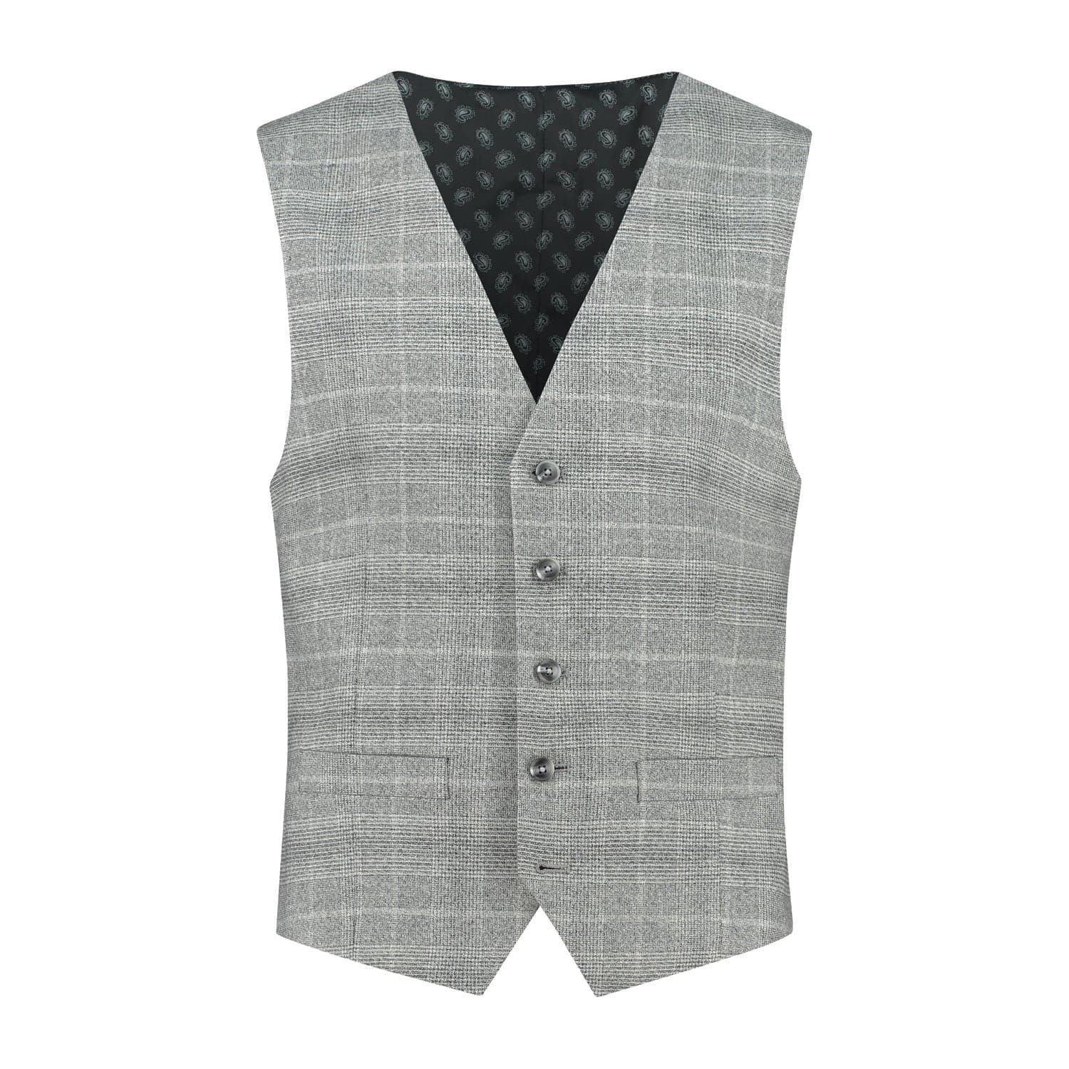 Gilet carreaux gris clair — afbeelding 4