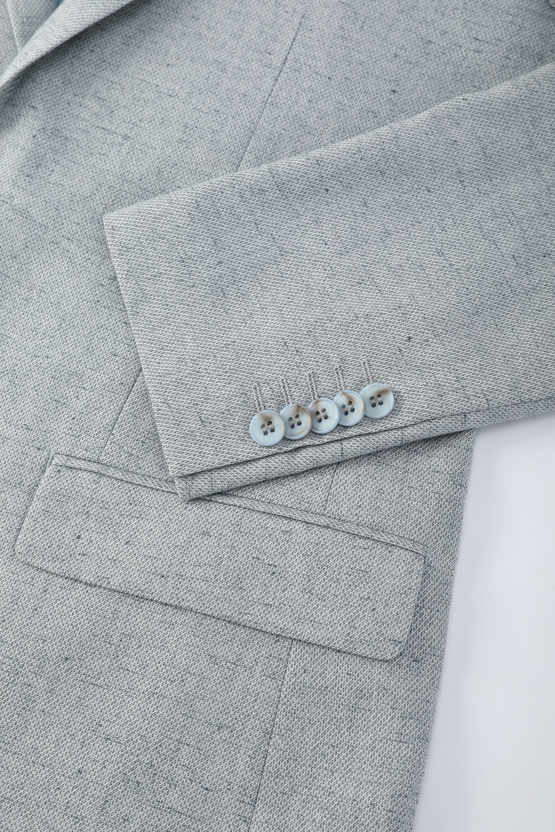 Blazer lino-mezcla verde niebla — afbeelding 7