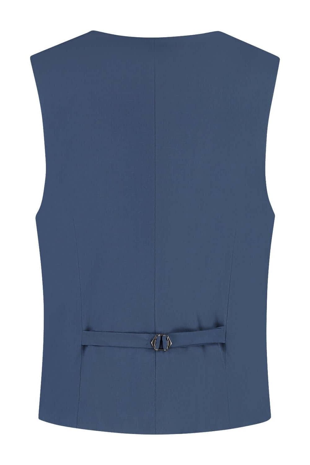 Gilet comfort stretch royalblue Mixmatch back view showing shape and comfort design features.