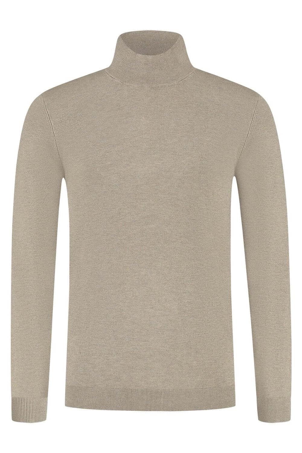 Turtle neck khaki, zachte en onderhoudsvriendelijke rolkraagtrui, ideaal voor elke gelegenheid.