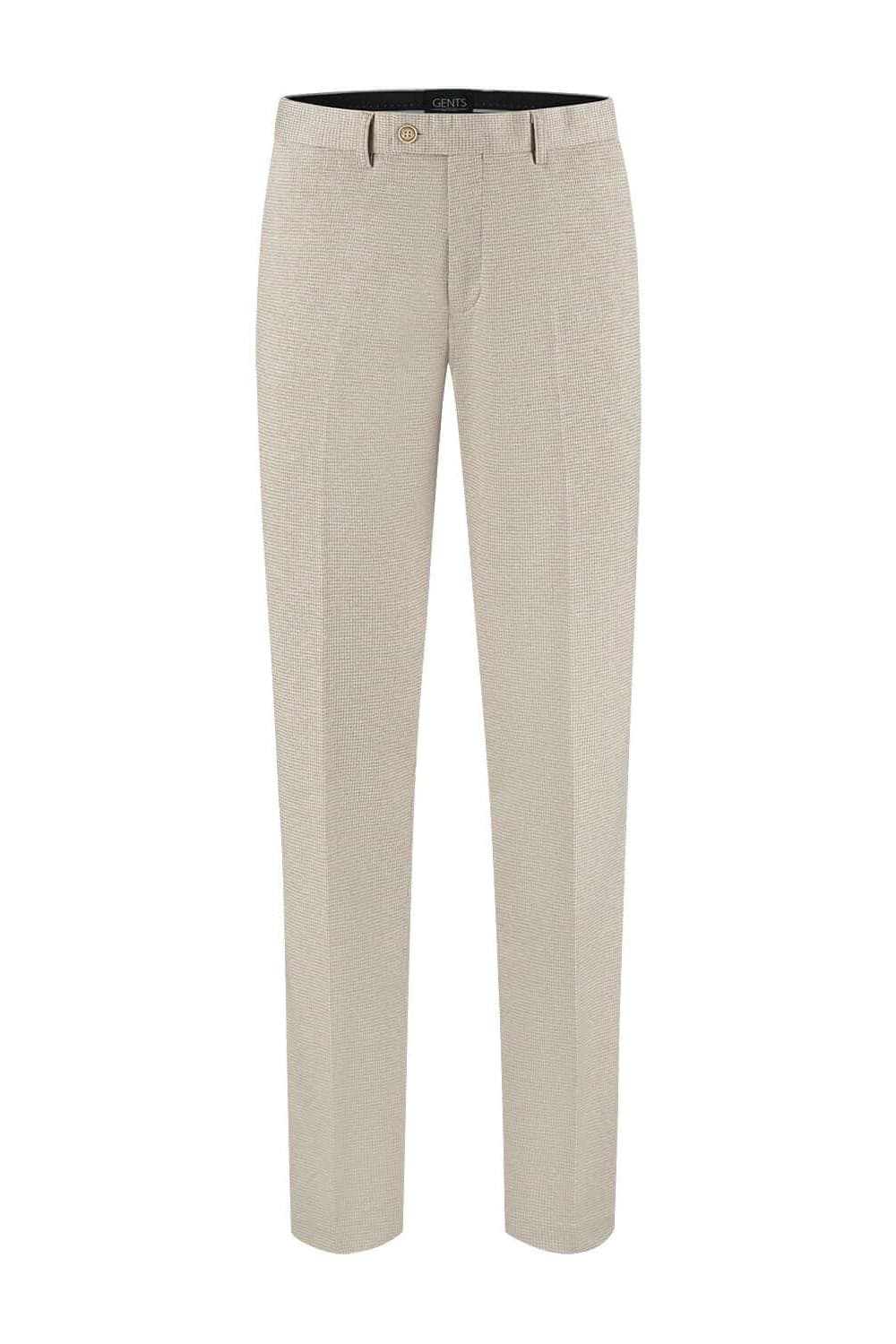 Pak pepita beige - moderne pasvorm beige pepita tweed pantalon voor een stijlvolle look.