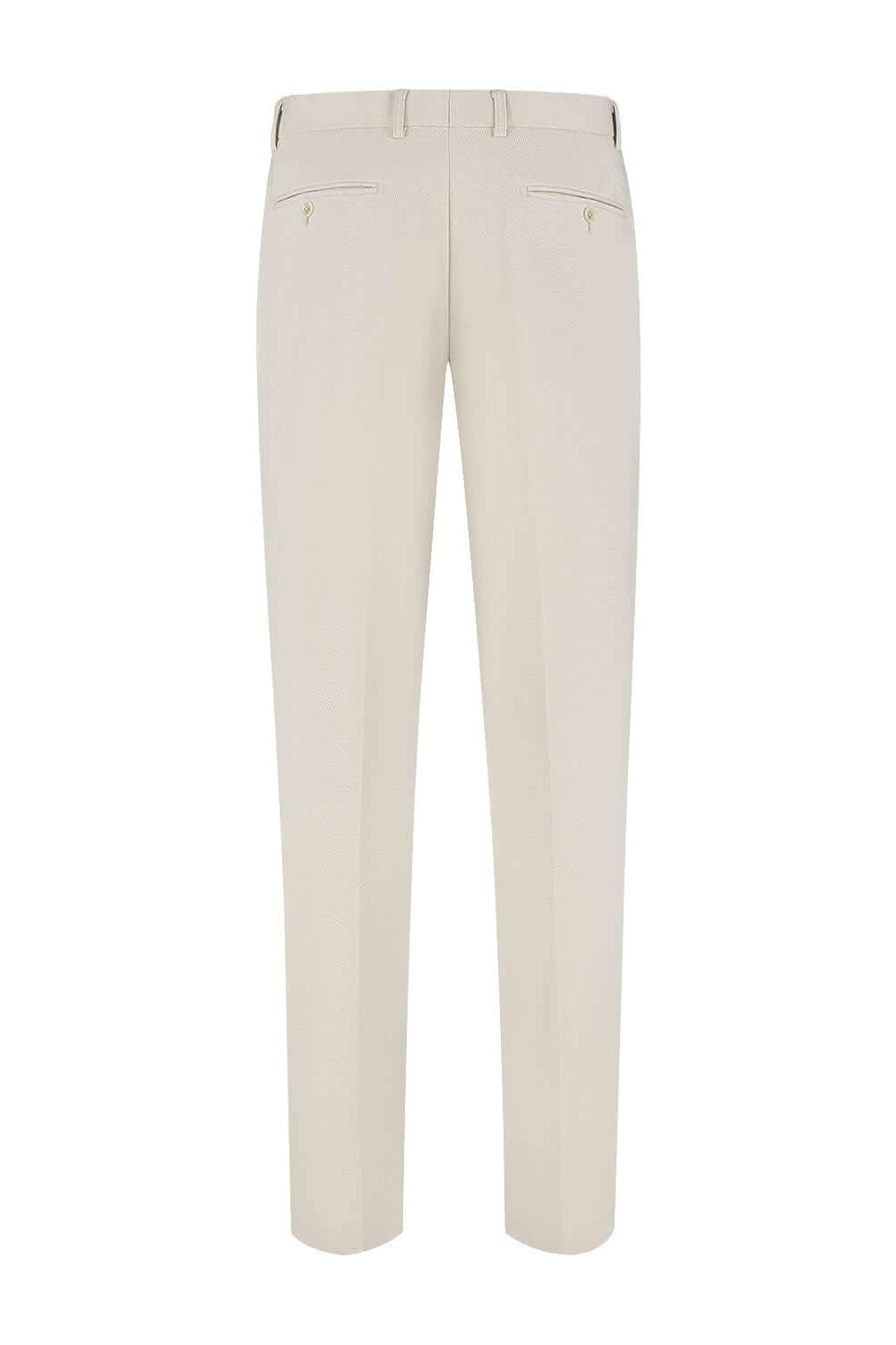 Pantalon stretch pique zand, zandkleurige stretch-pique broek met comfortabele pasvorm.