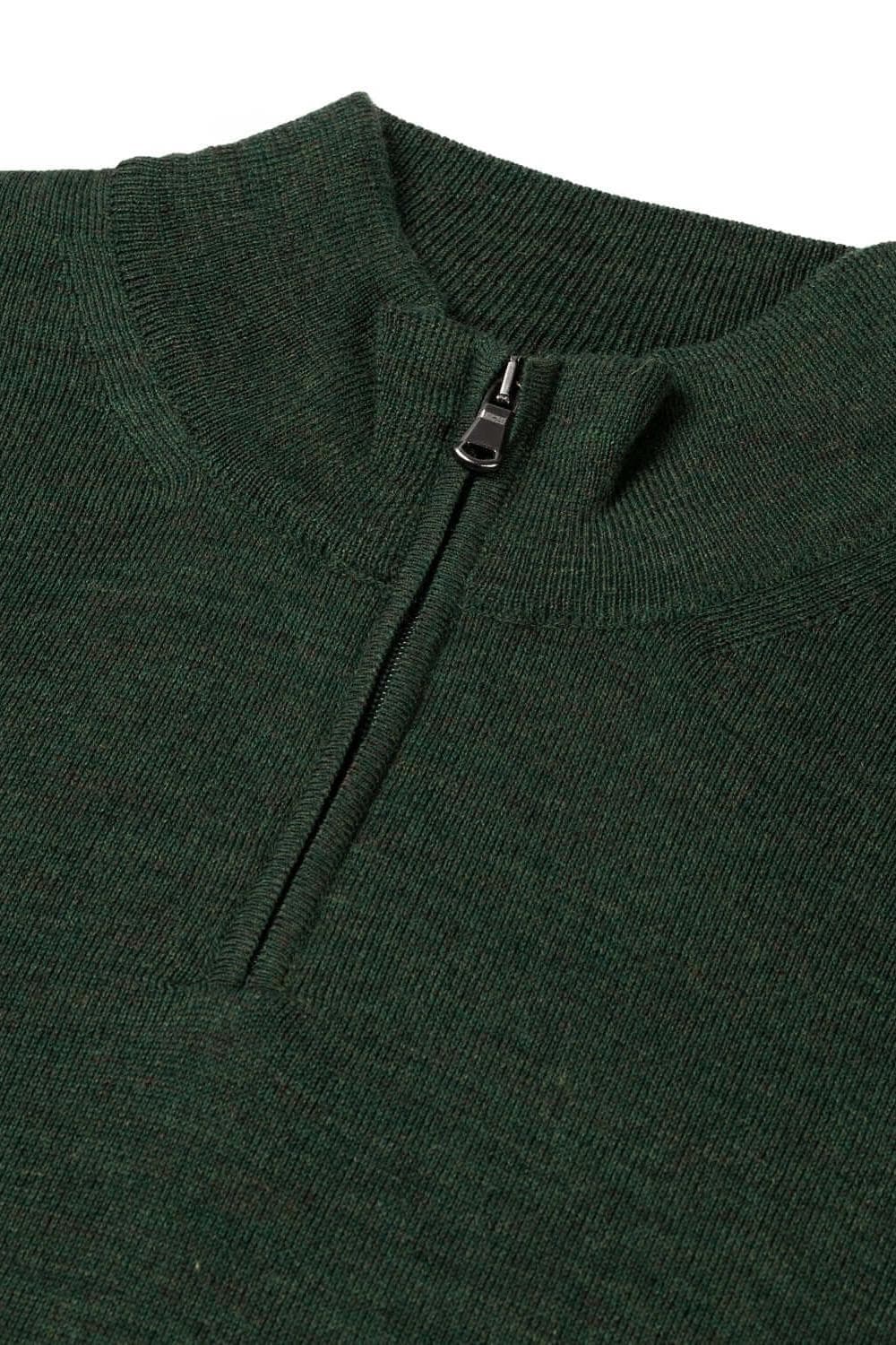 Halfzip merinoblend groen, ademend en onderhoudsvriendelijk, perfect voor elke gelegenheid.
