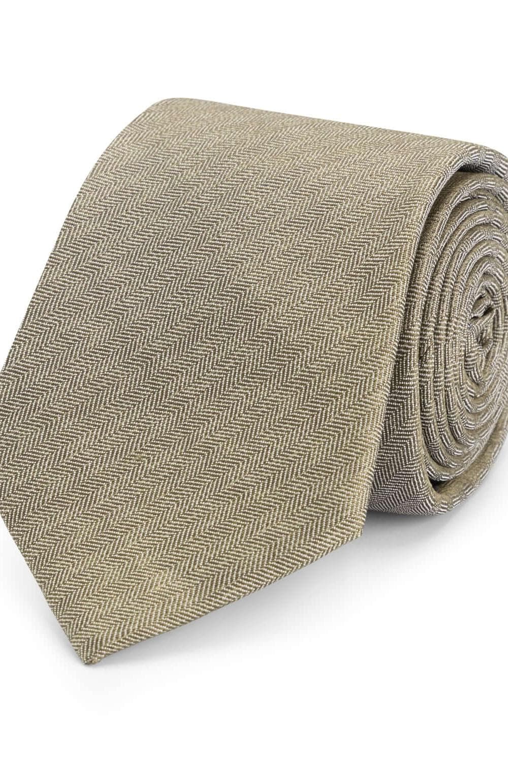 Stropdas zijde patronen olijfgroen, 100% zijde met subtiel printpatroon, elegante en stijlvolle toevoeging.