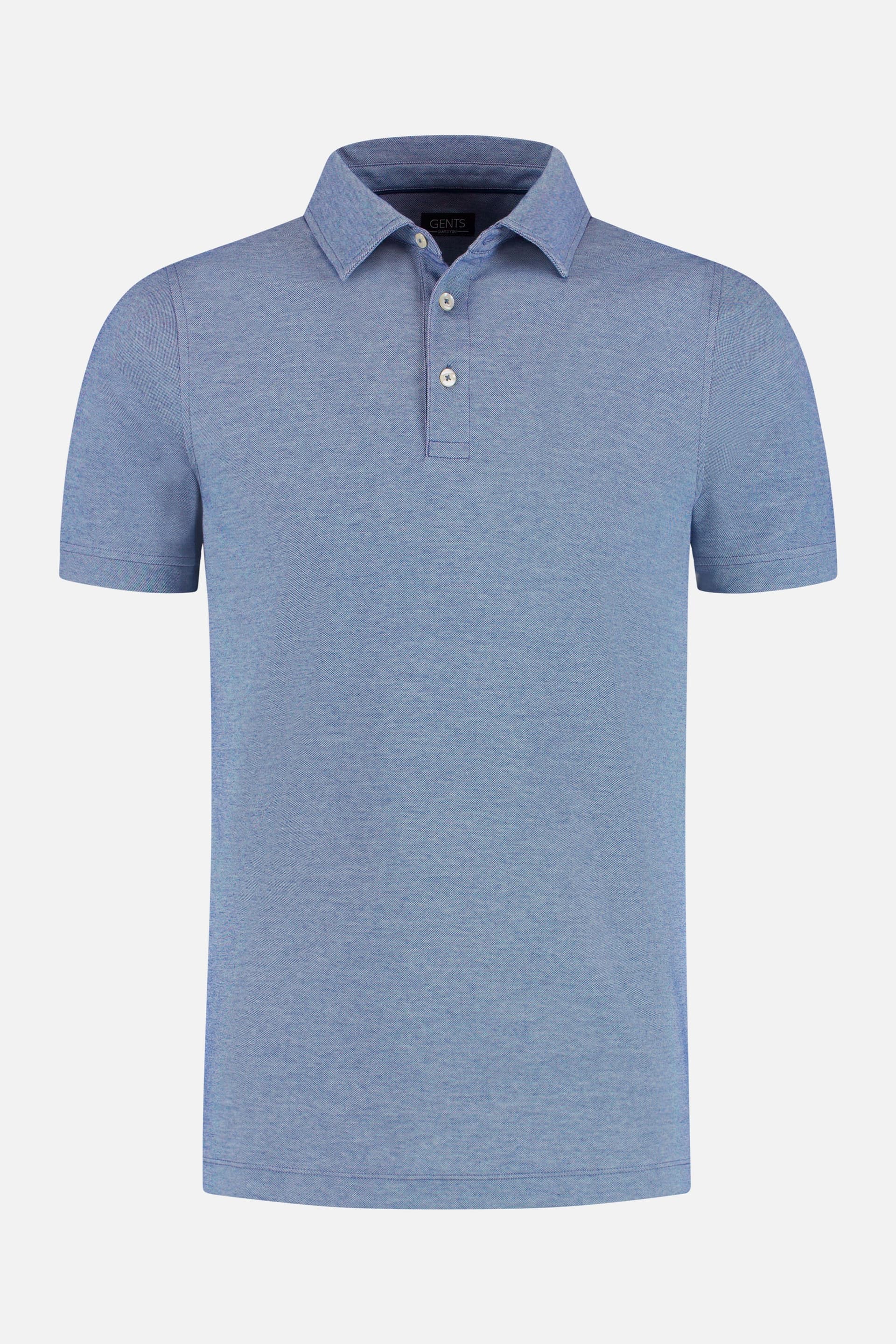 Shirt-polo 2-tone denimblauw — afbeelding 4