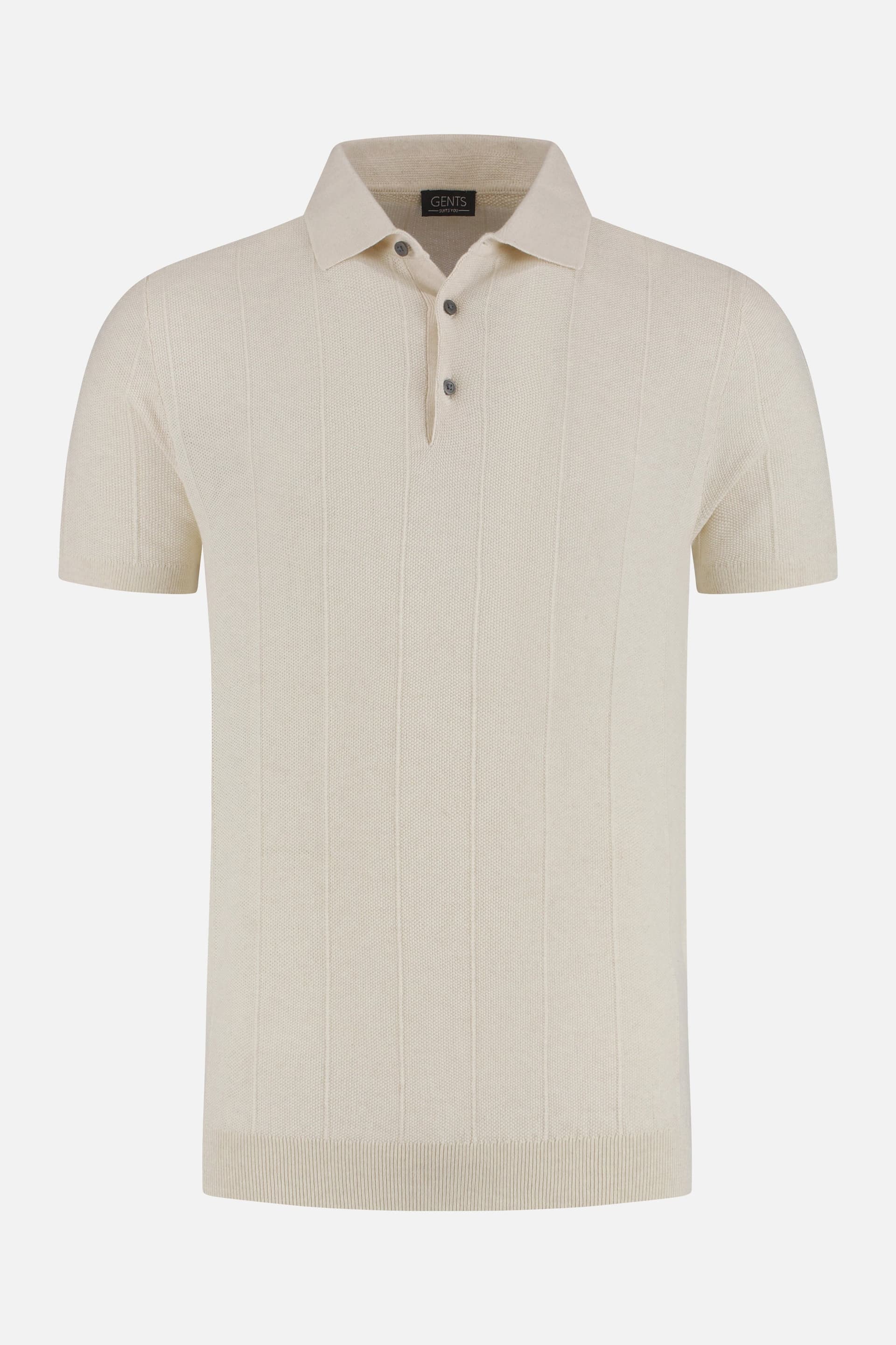Polo punto texturizado blanco roto — afbeelding 4