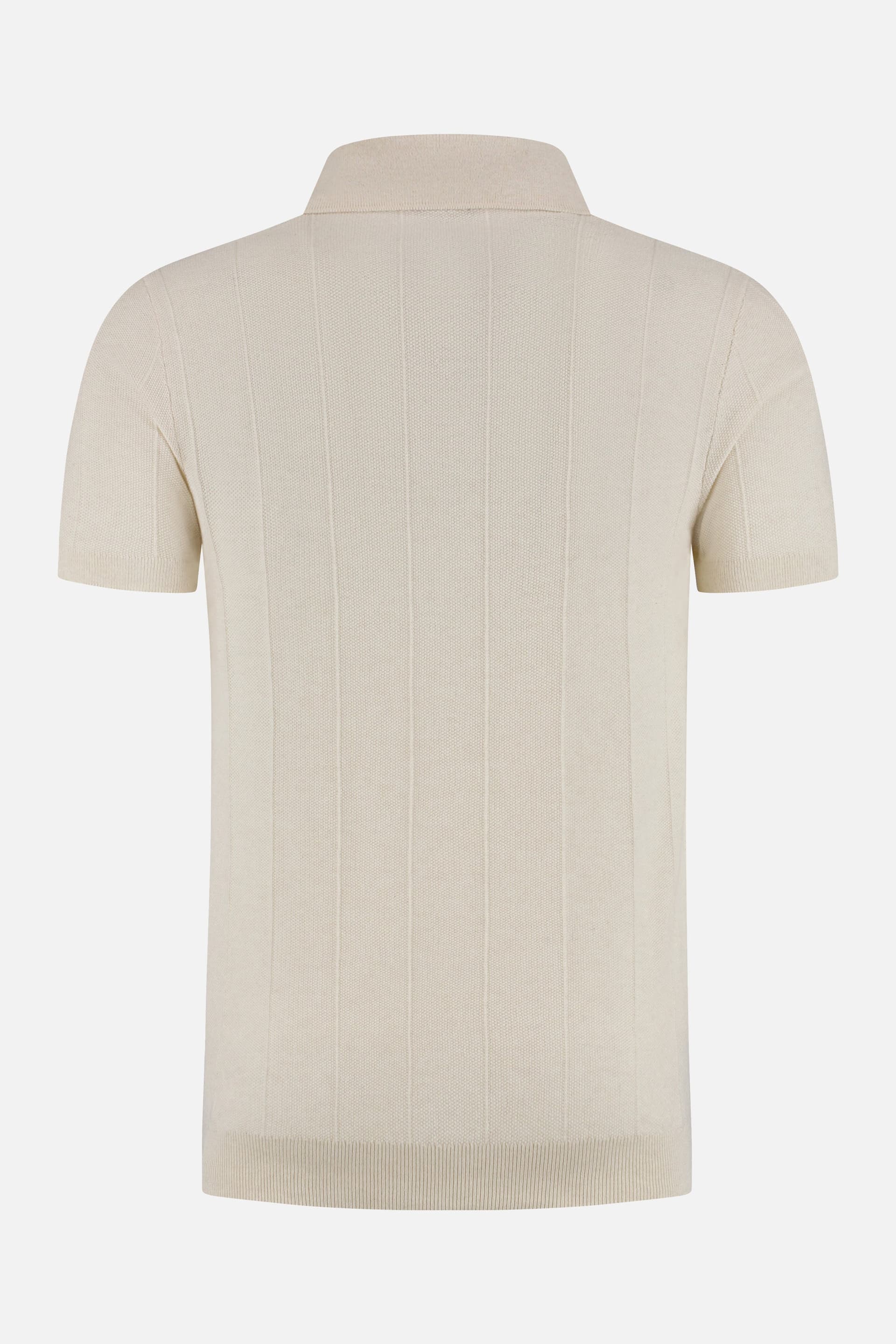 Polo punto texturizado blanco roto — afbeelding 5
