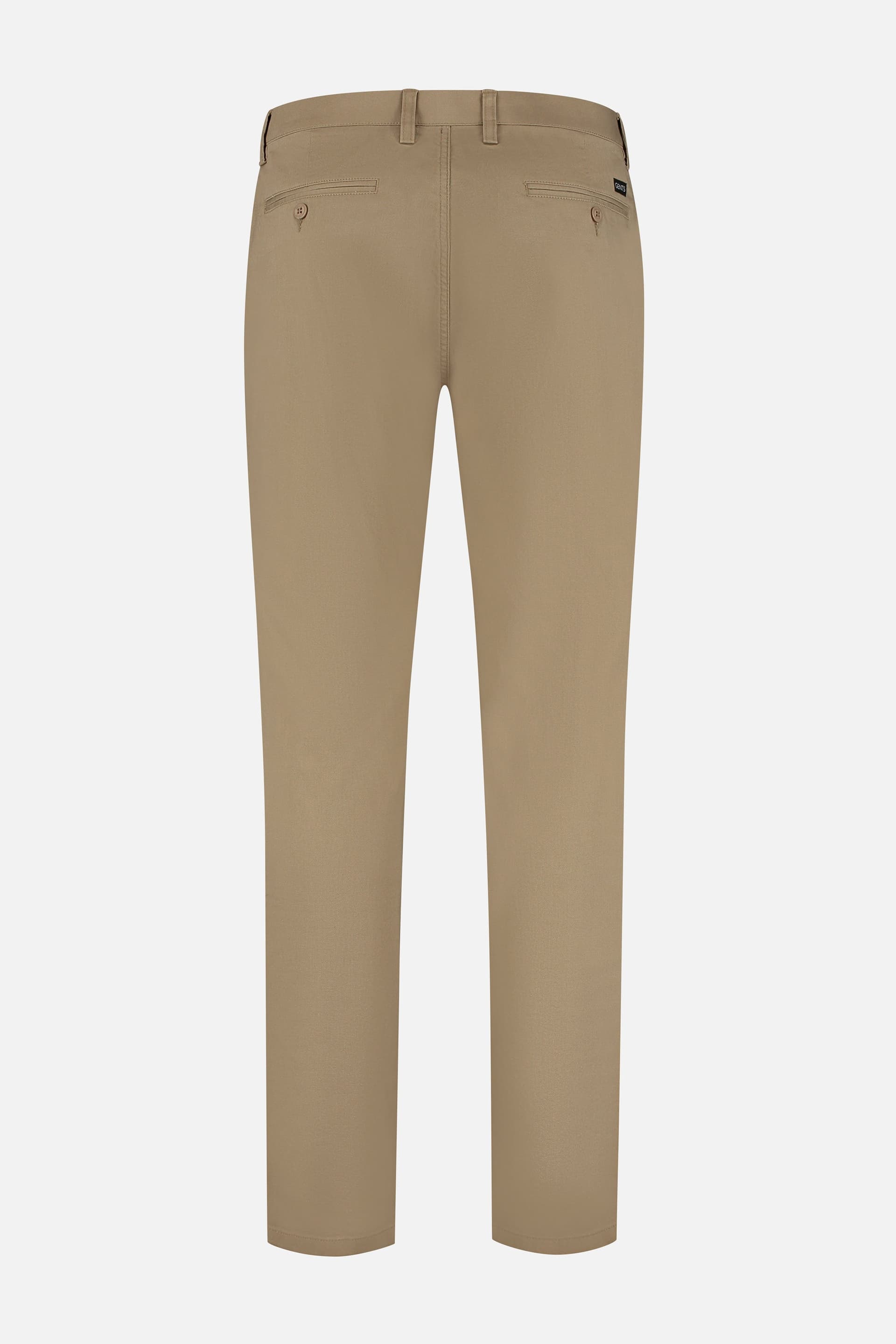 Back view of Chino stretch dobby bruin pants showcasing sleek design and comfortable fit.
