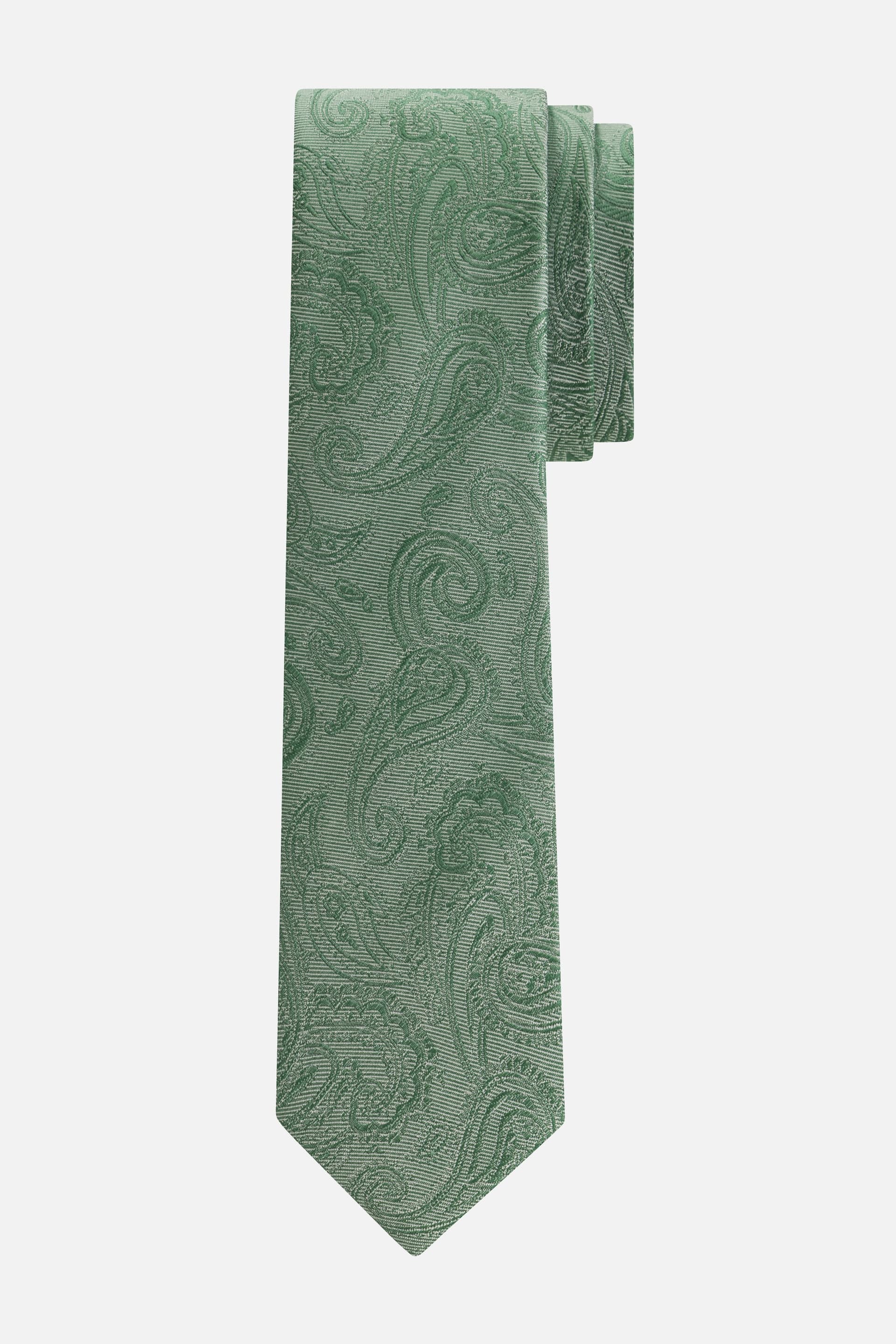 Stropdas zijde paisley lichtgroen — afbeelding 1