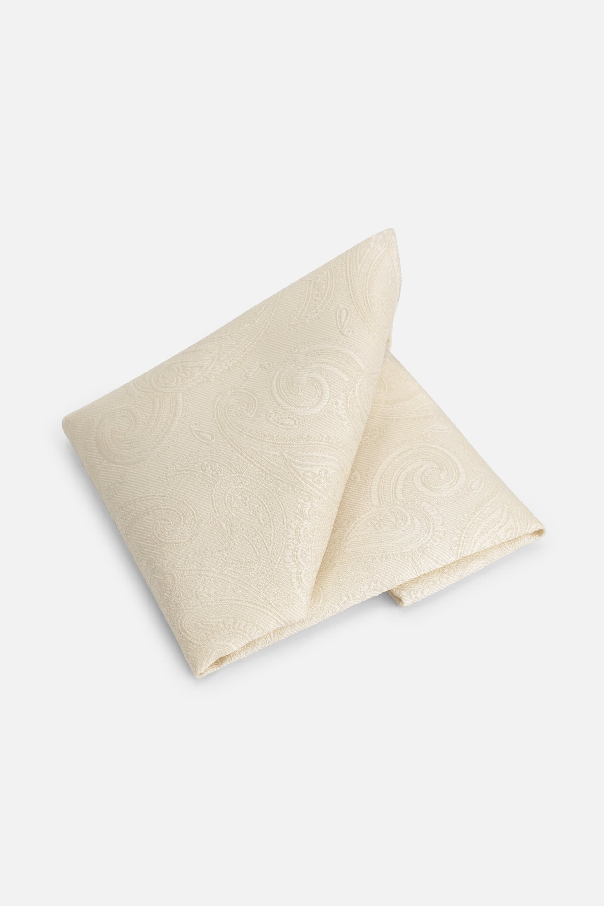 Stropdas met pochet paisley ecru — afbeelding 2