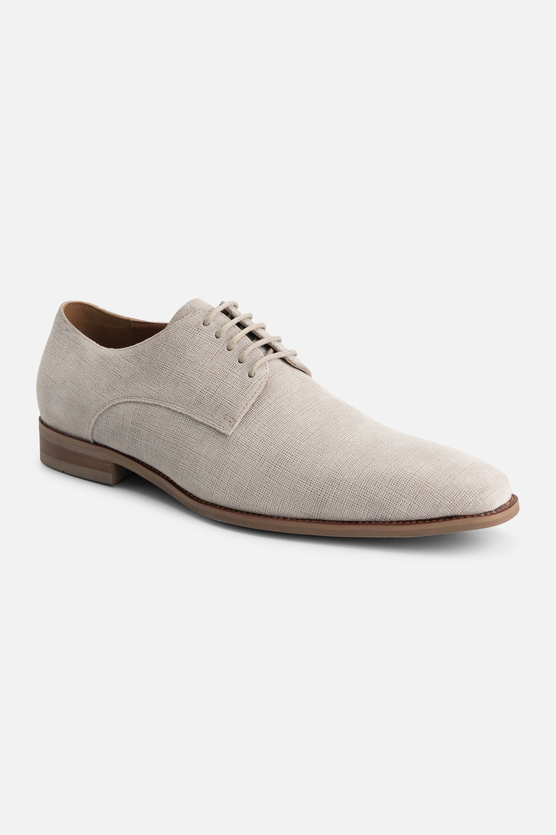 Veterschoen suede structuur lichtgrijs — afbeelding 3