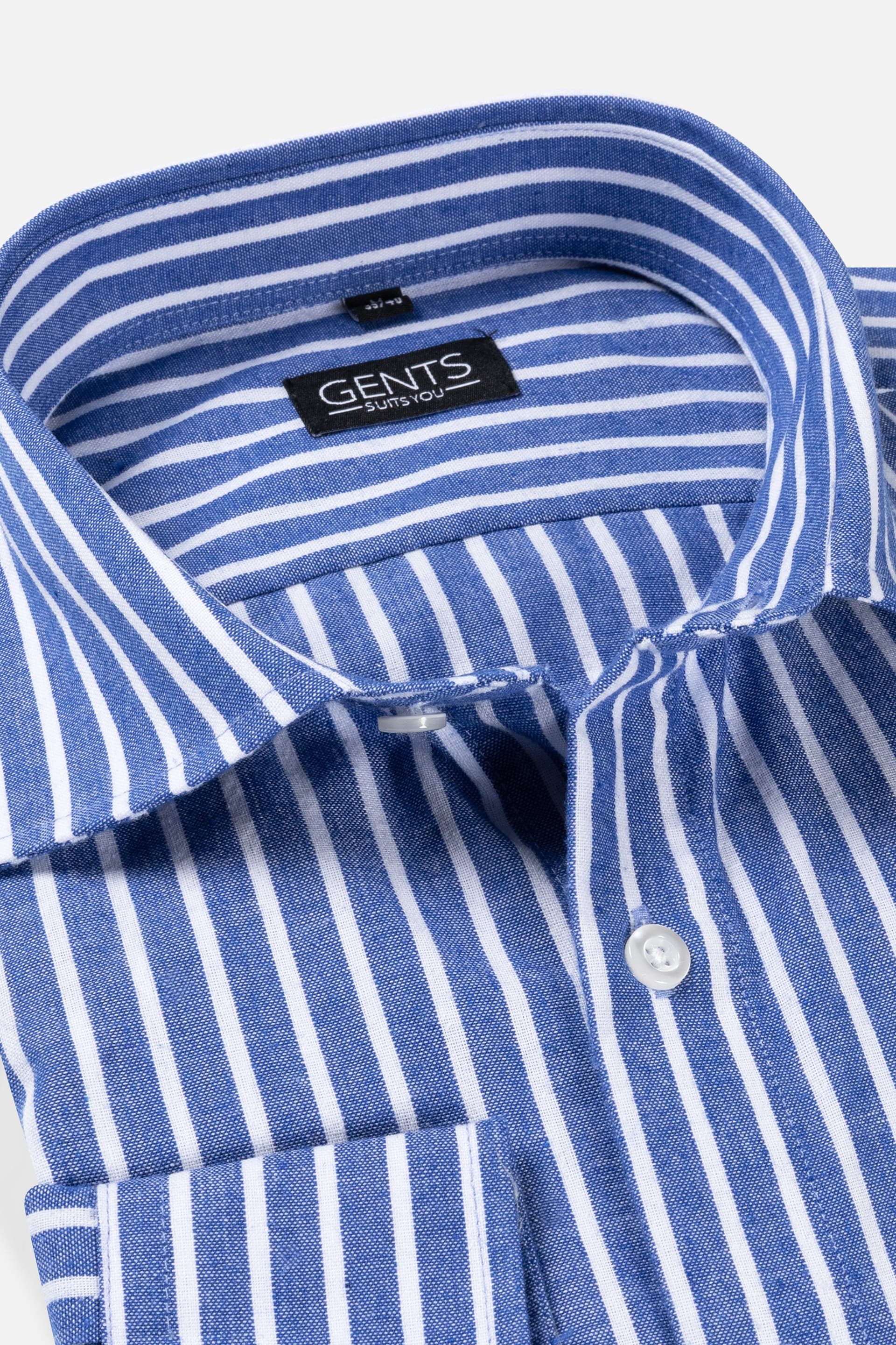Overhemd streep blauw — afbeelding 2