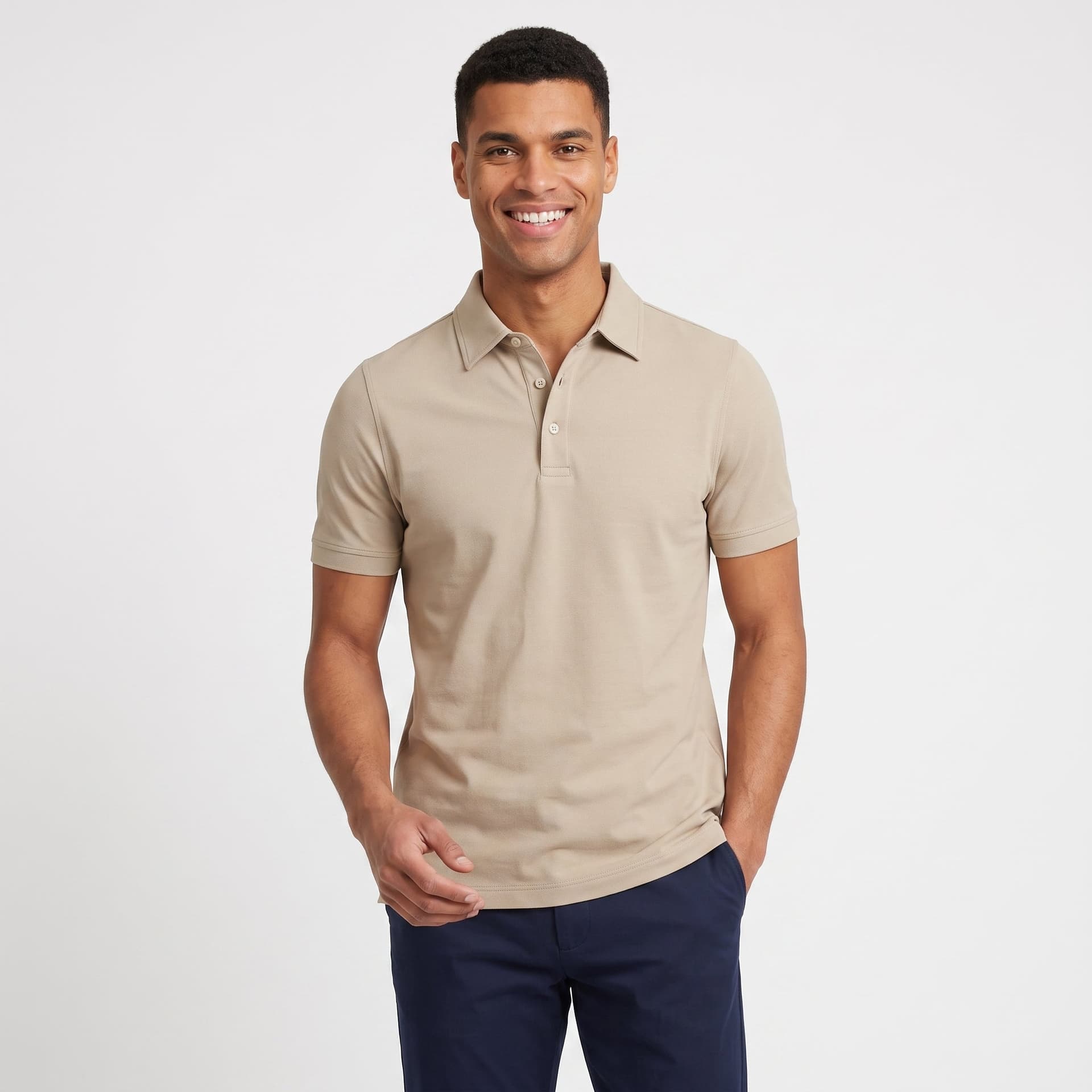 Polo 2-tons beige — afbeelding 1