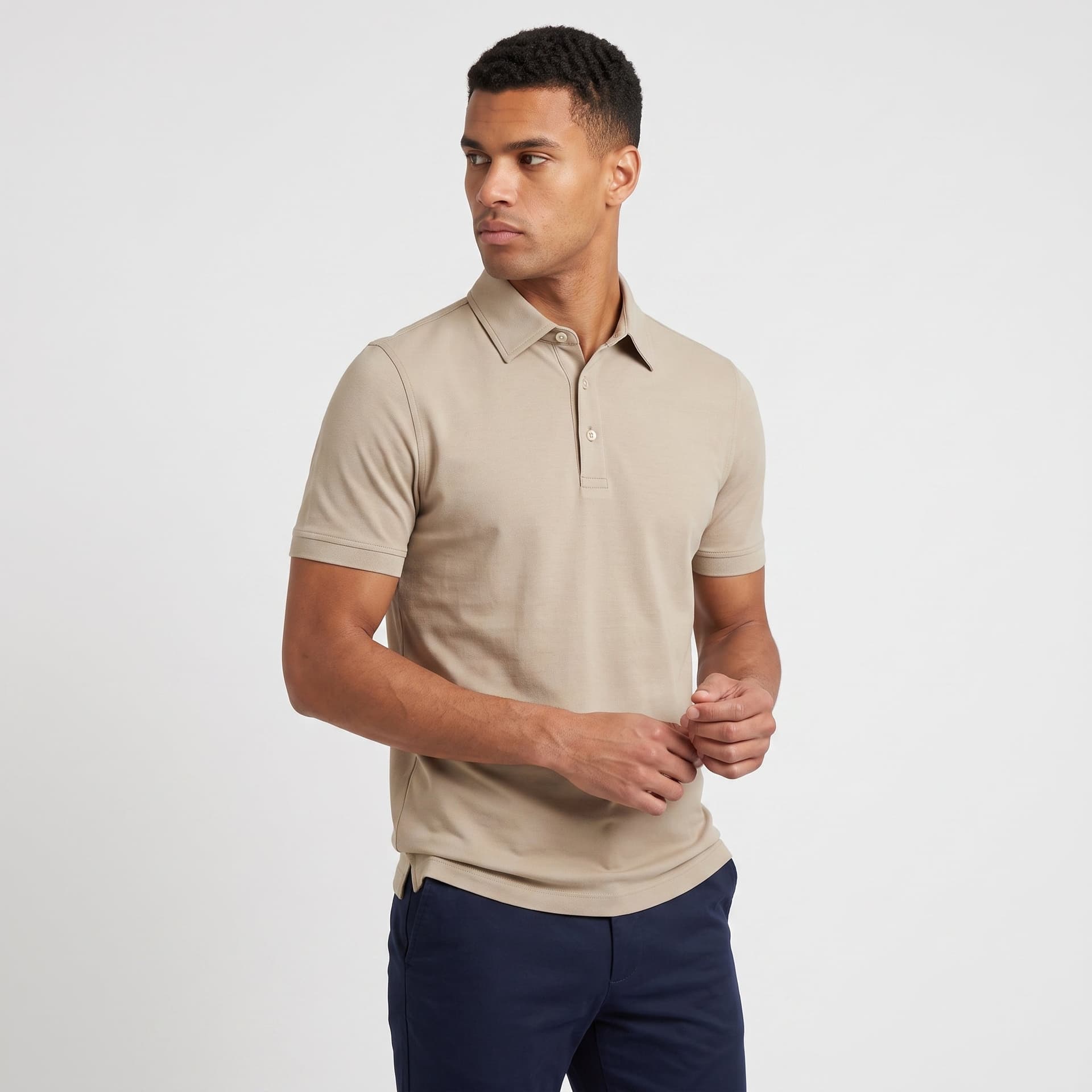 Polo 2-tons beige — afbeelding 2