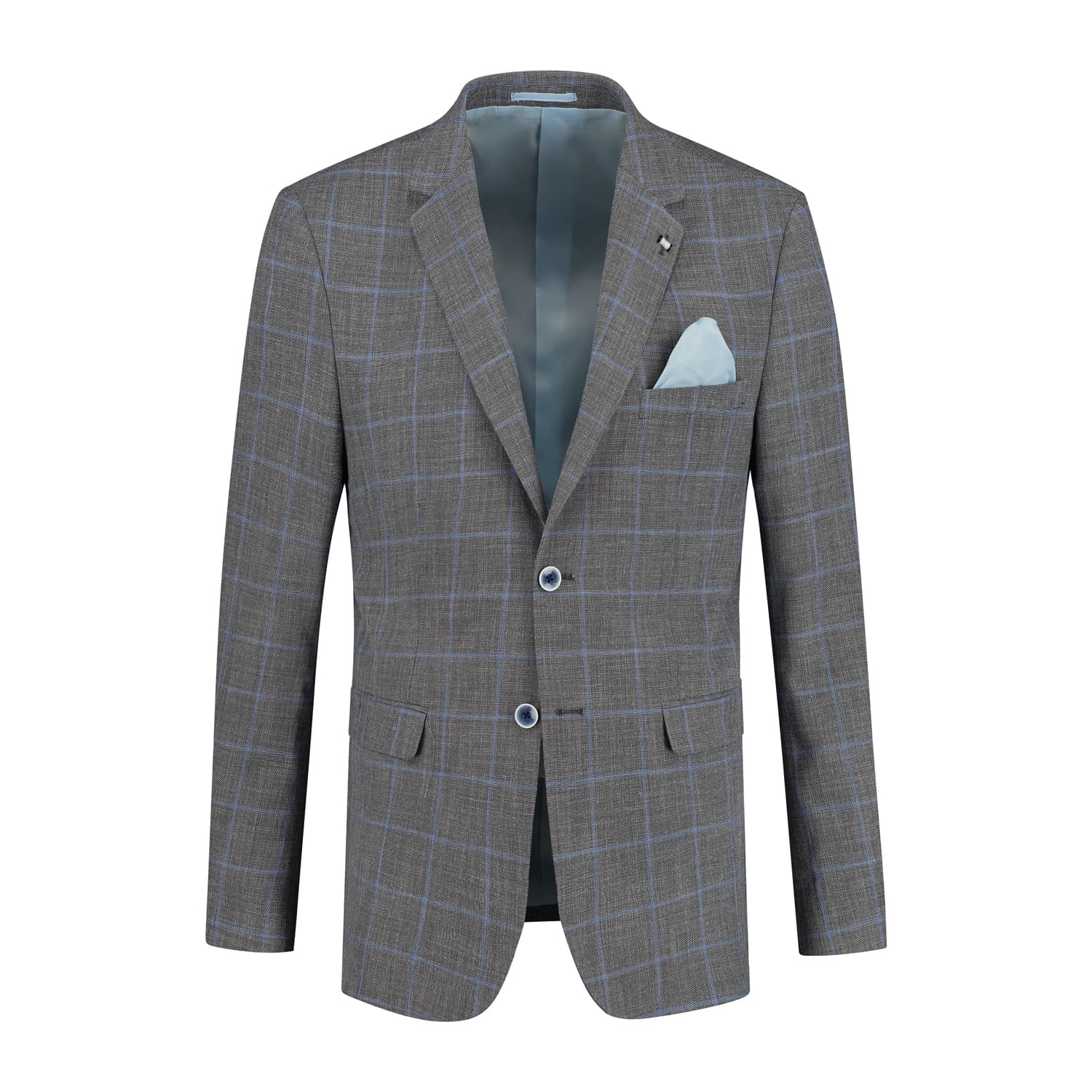 Checked Blazer Grey Blue — image 1