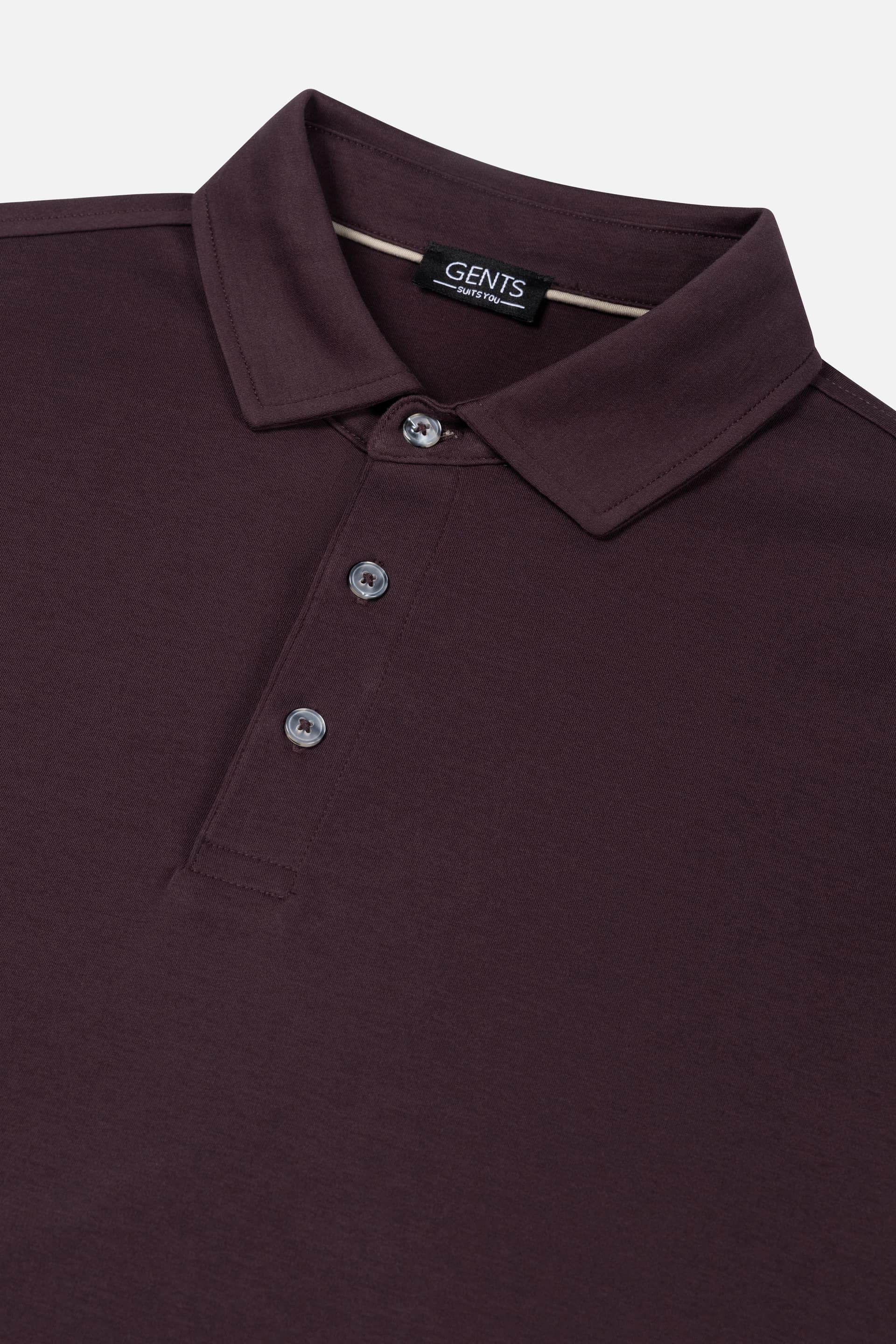 Langarm-Poloshirt in Dunkelrot — Abbildung 4