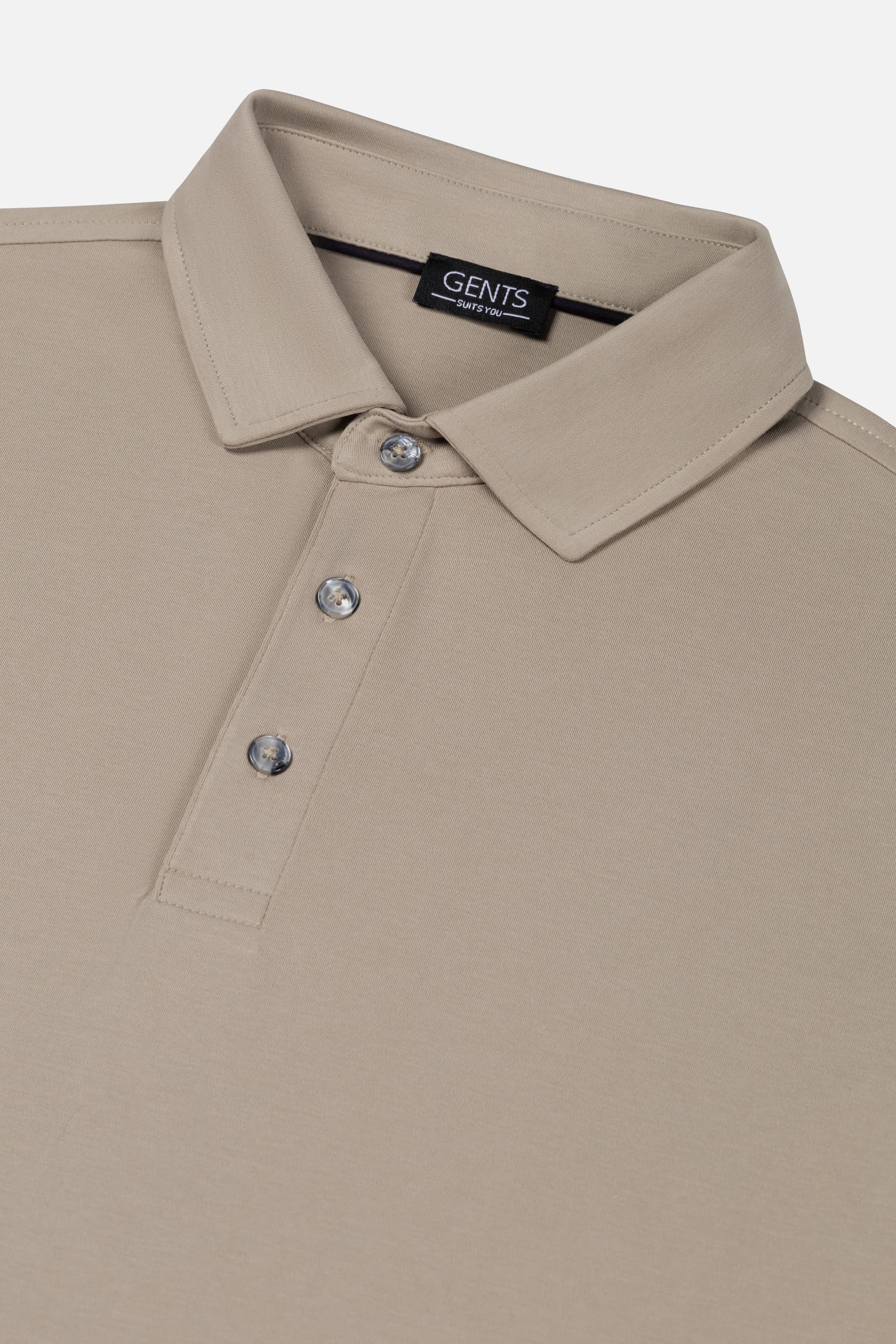 Langarm-Poloshirt in Kit-Beige — Abbildung 4