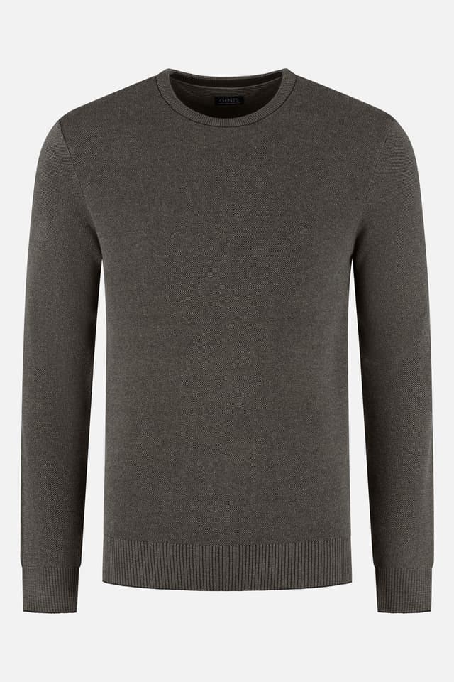 Trui ronde hals two-tone mosgroen