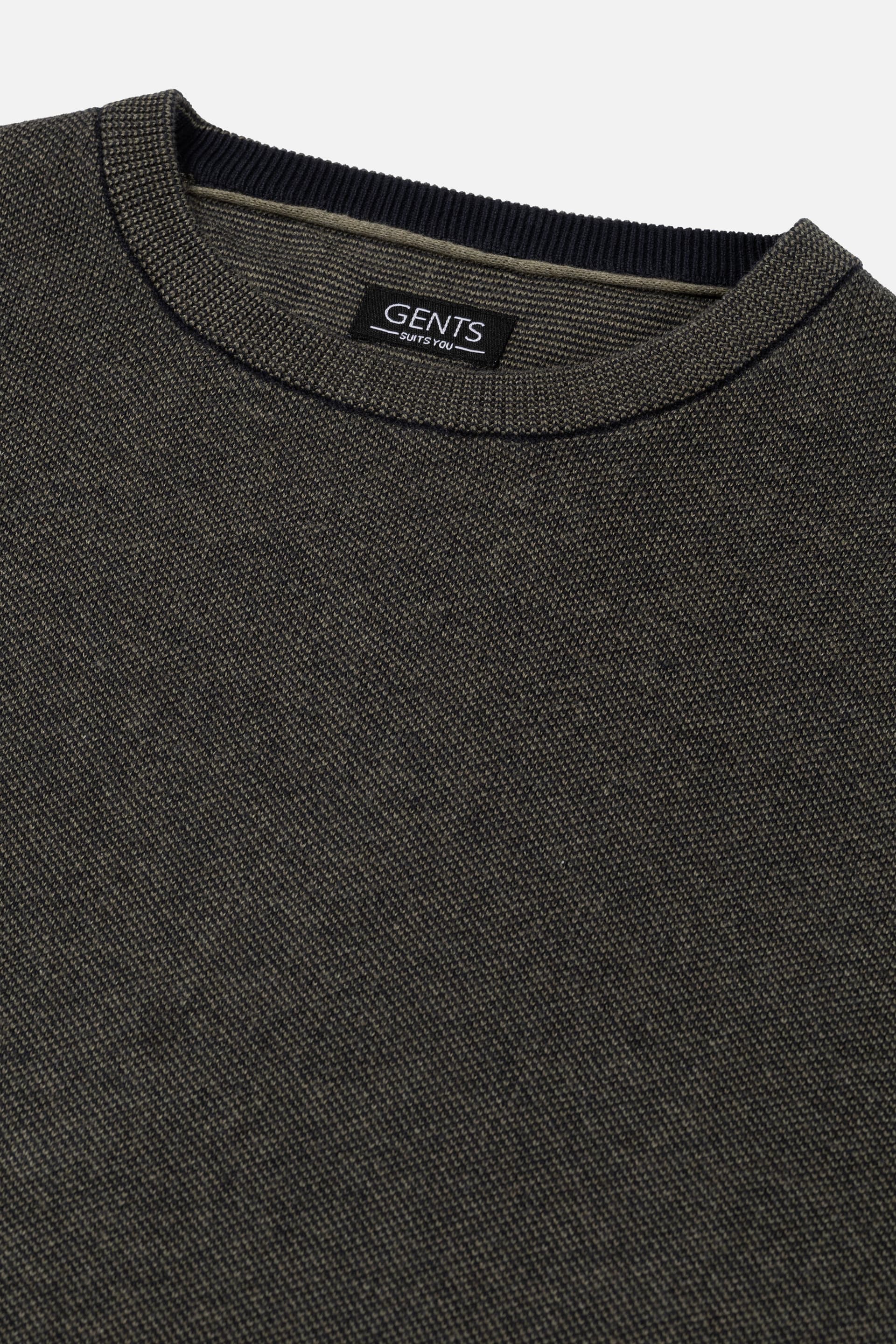 Ronde hals two-tone mosgroen