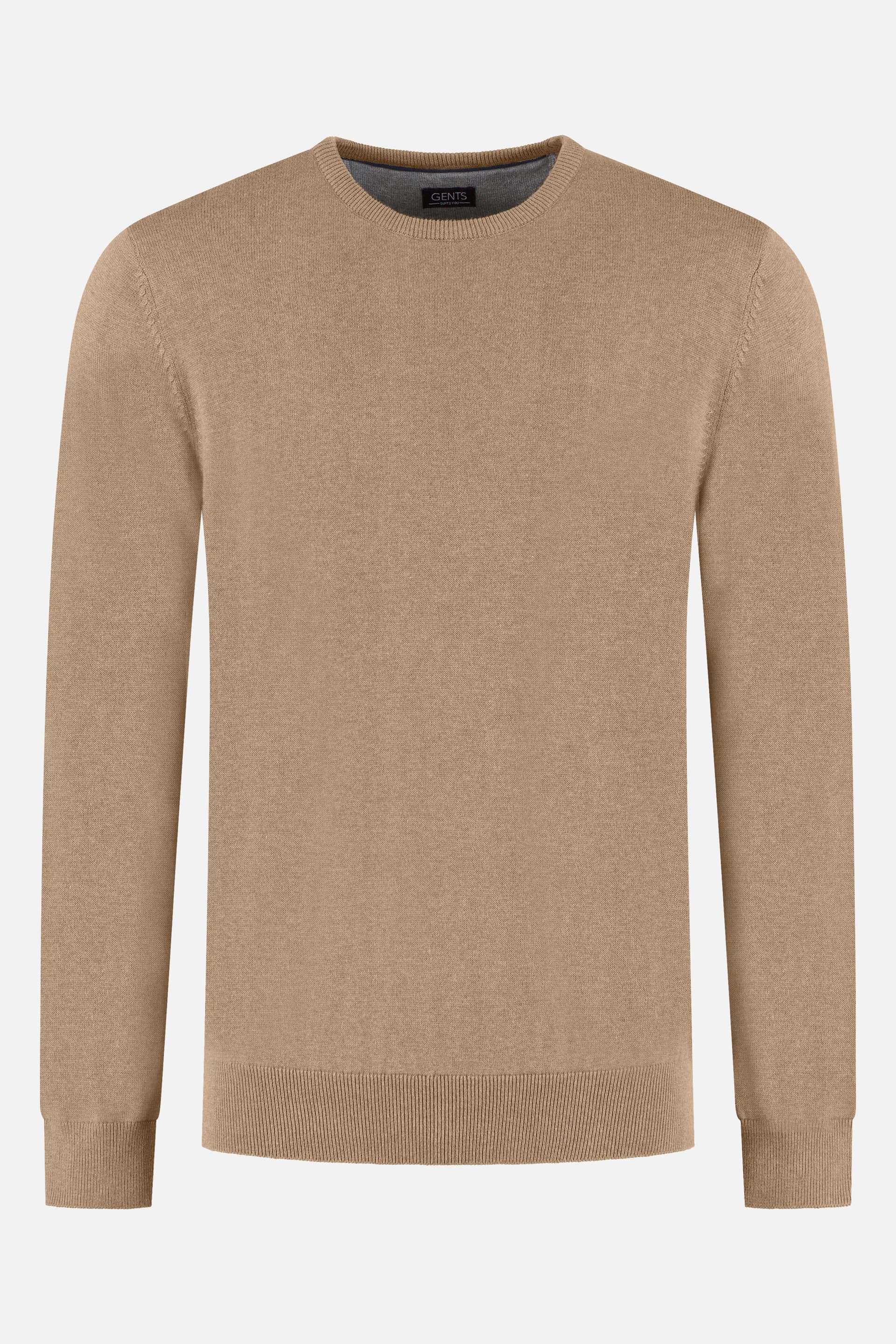 Ronde hals katoen camel