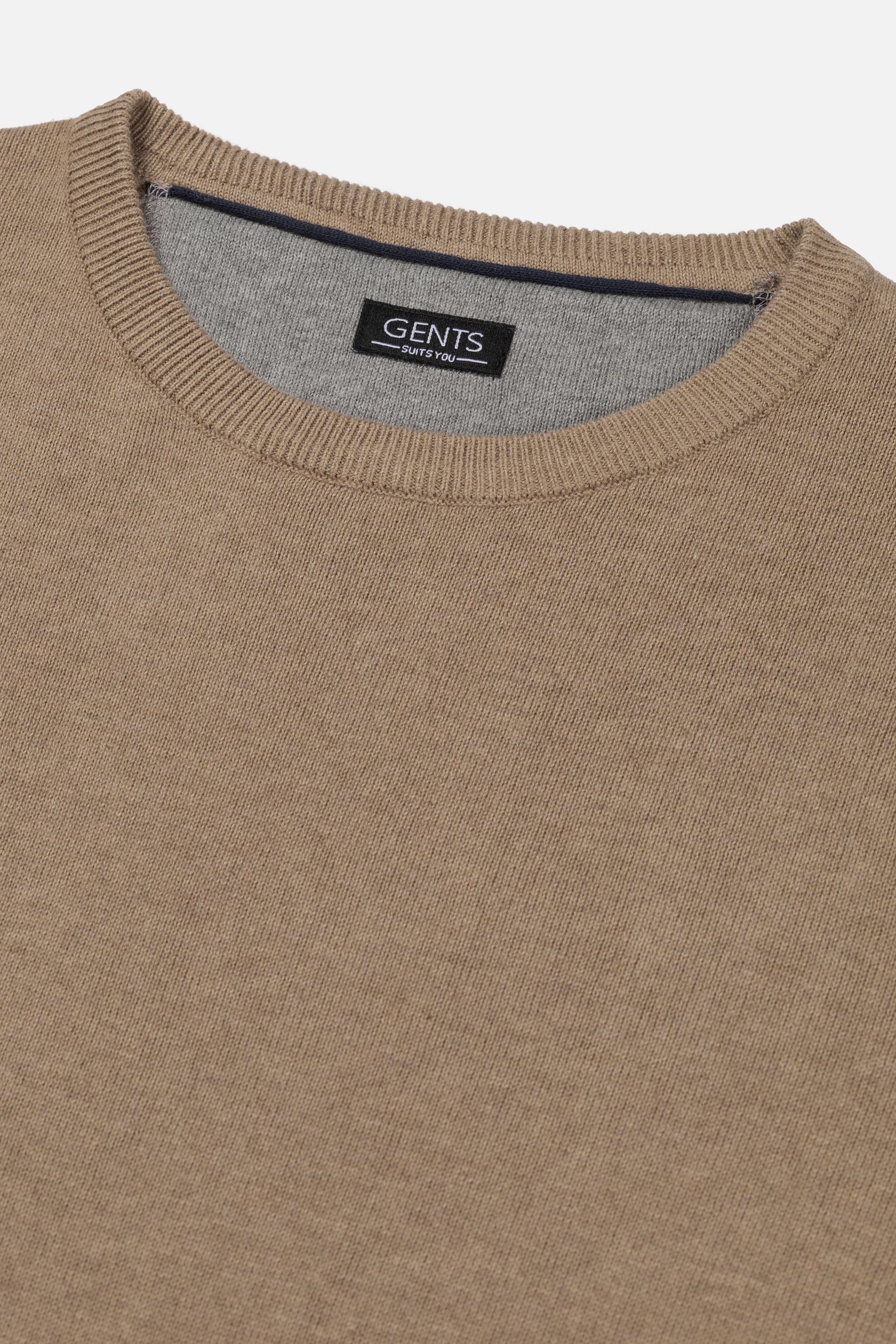 Ronde hals katoen camel
