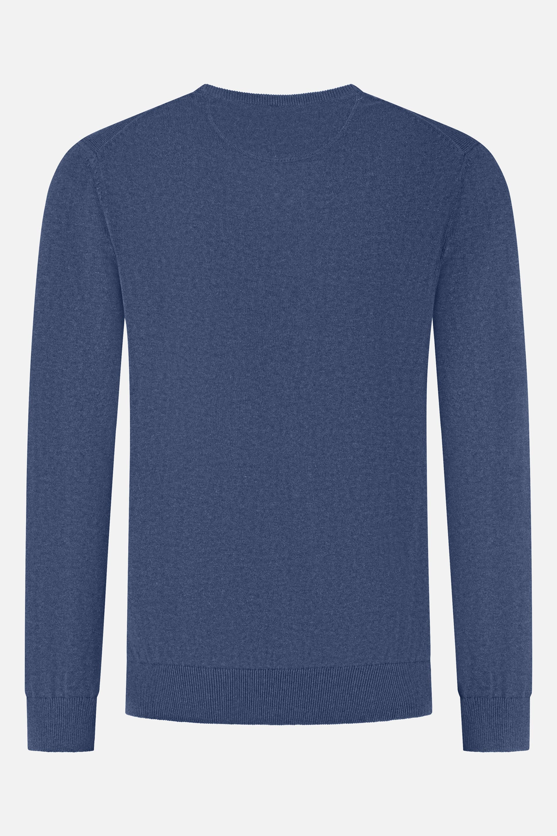 Ronde hals katoen denimblauw