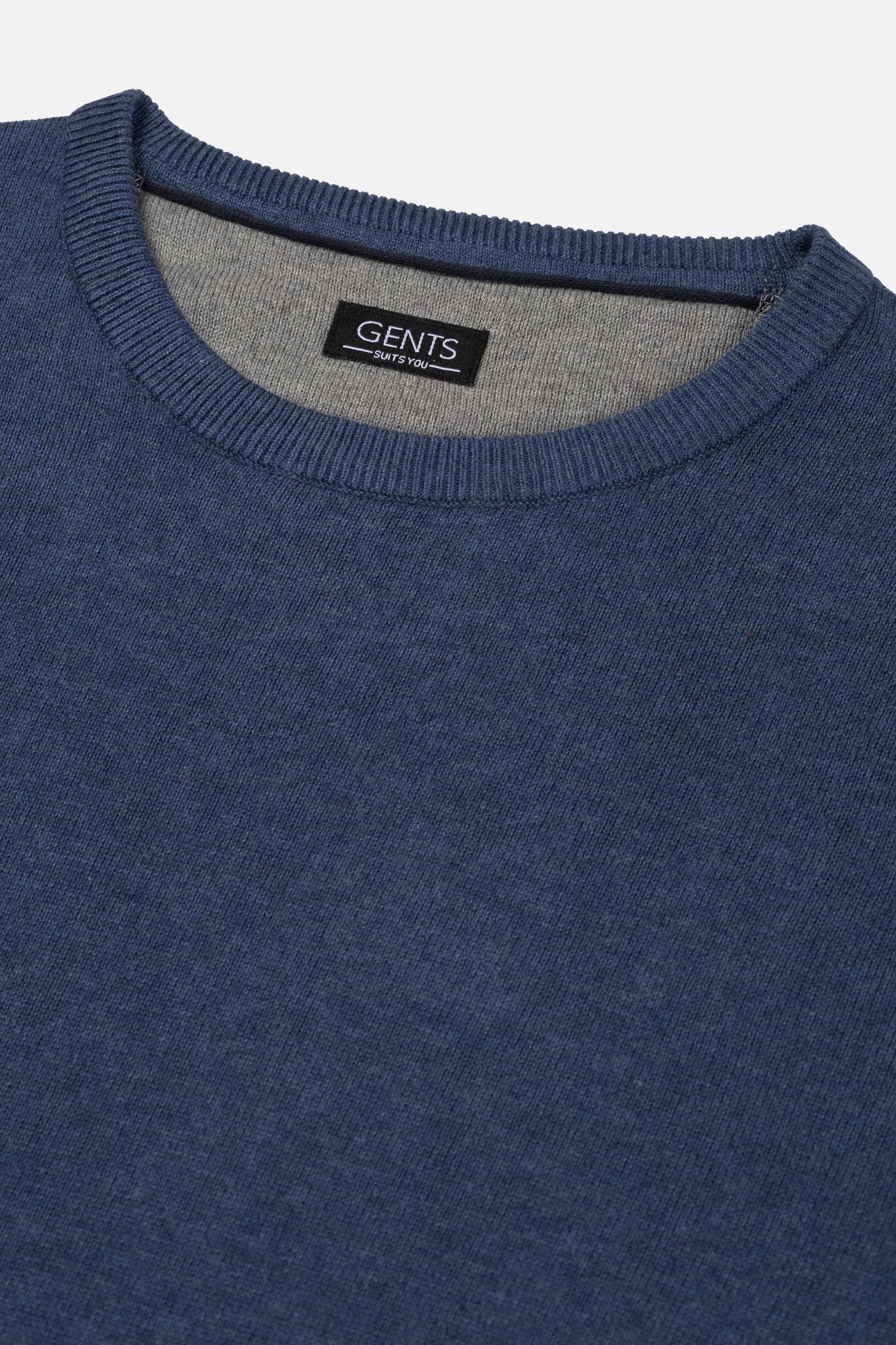 Ronde hals katoen denimblauw