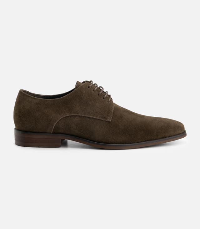 Schnürschuh Veloursleder Braun