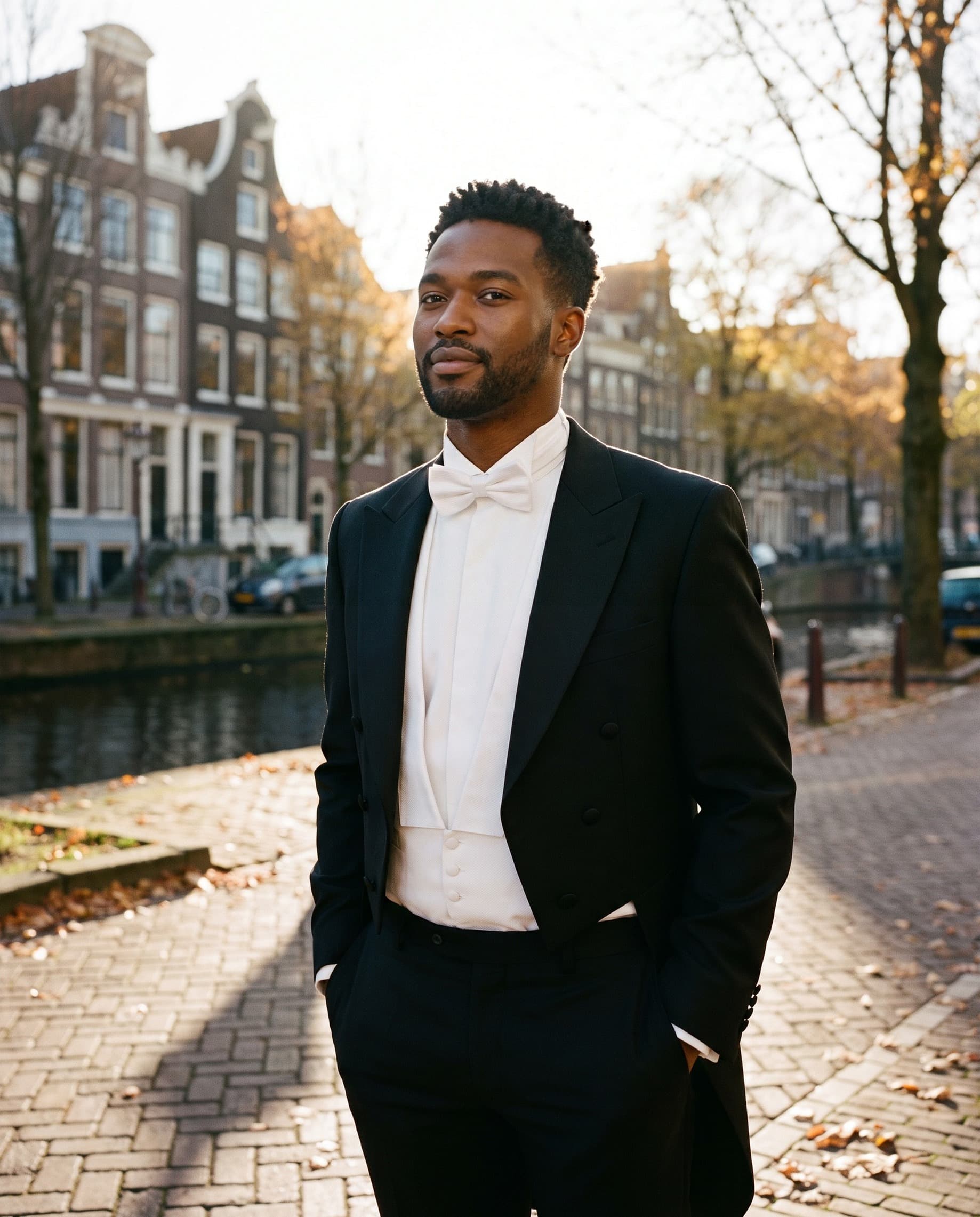 Rokstrik pique voorgestrikt wit — sfeerbeeld