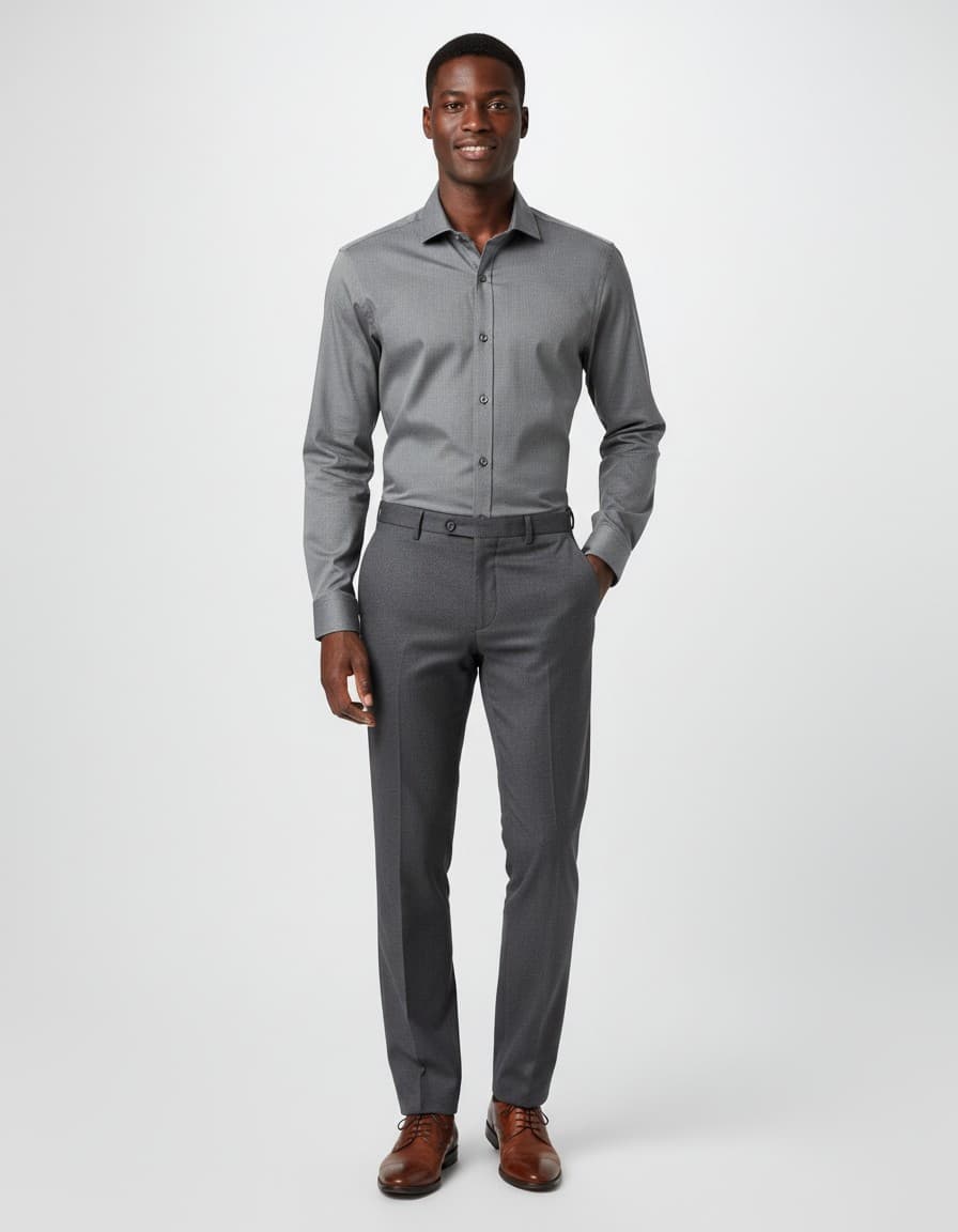 Bamboo Shirt Taupe — on model