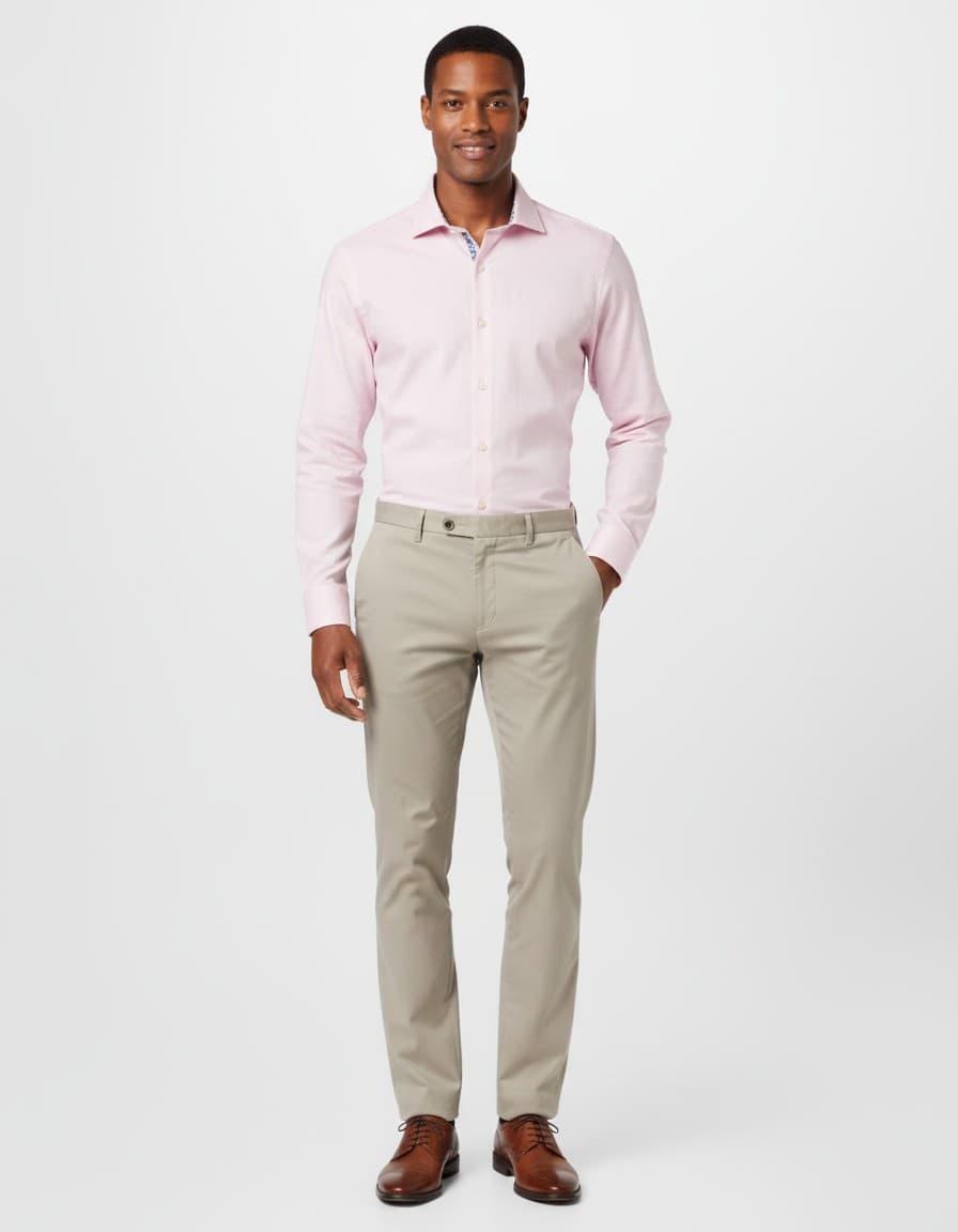 Overhemd Blumfontain melange oxford — op model