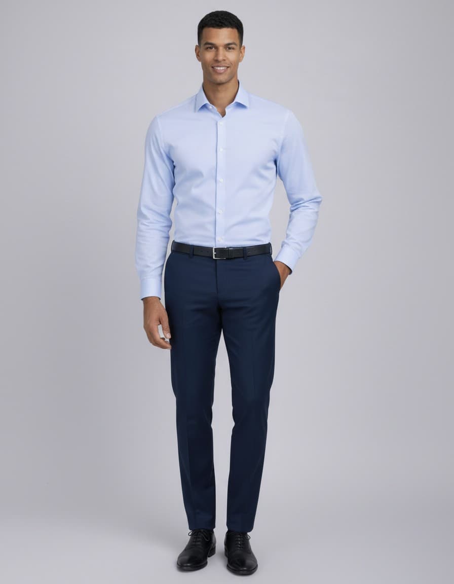 GENTS Blumfontain NOS dobby lichtblauw — op model
