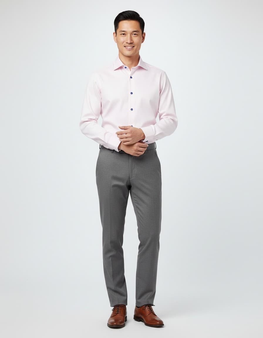 Overhemd Blumfontain uni twill — op model