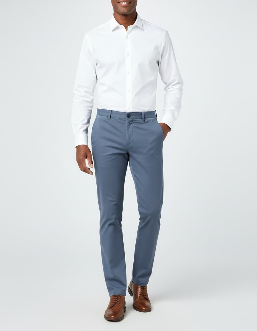 Chino estampado azul — op model