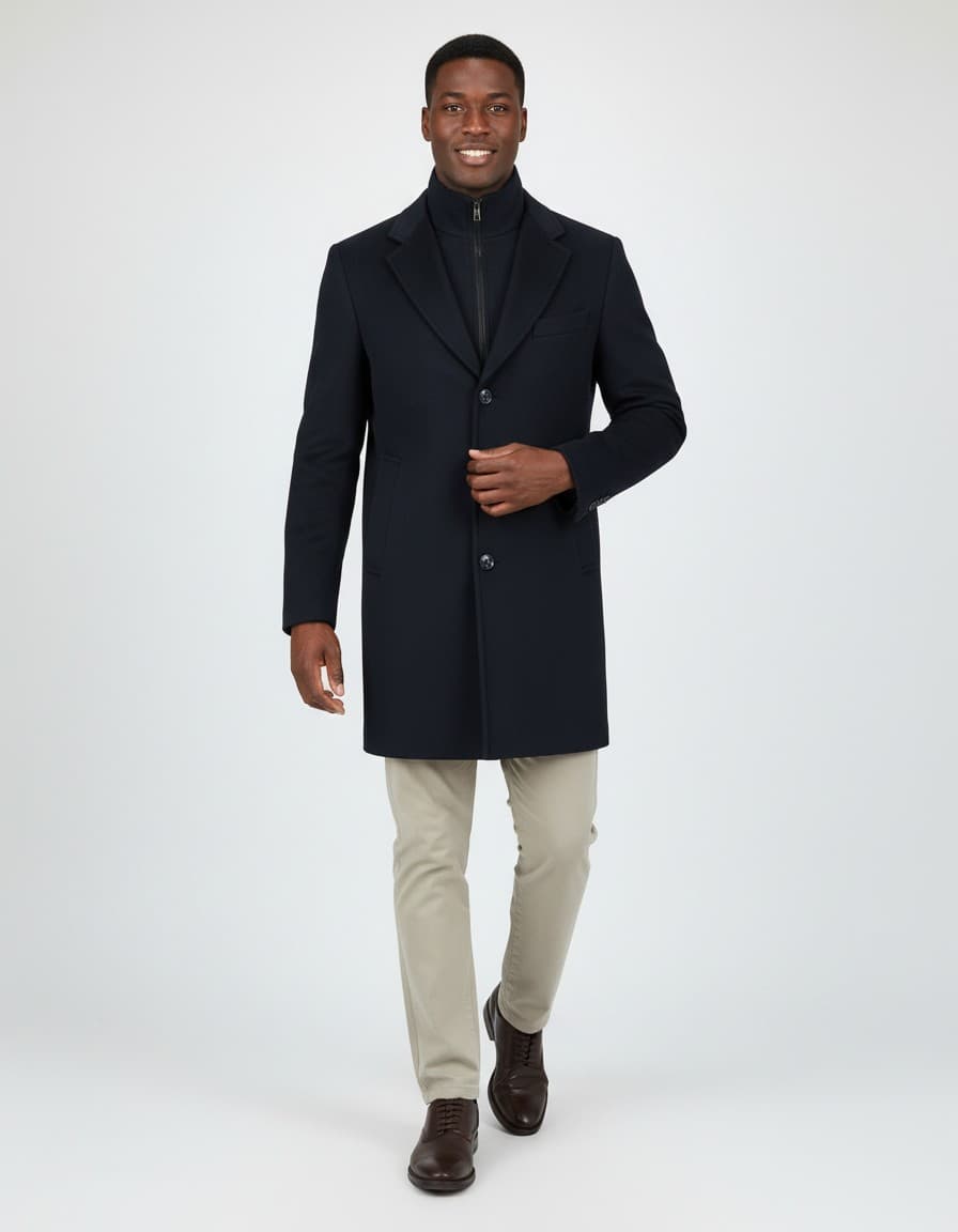 Coat windvanger — op model