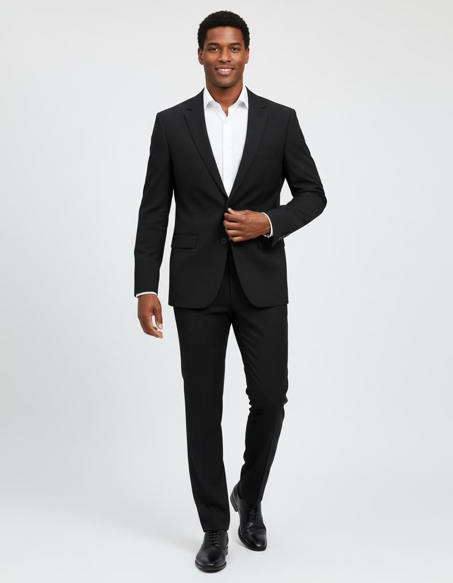 Colbert comfort stretch zwart Mix & Match — op model