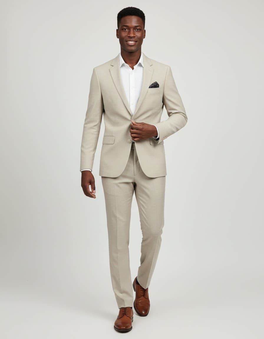 Colbert linnenlook — op model