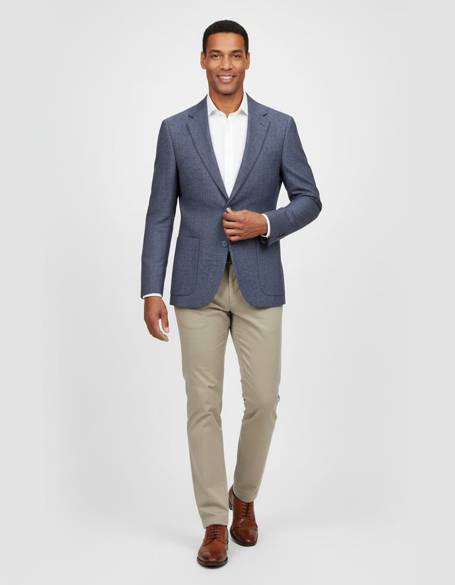 Melange Blazer Blue — on model