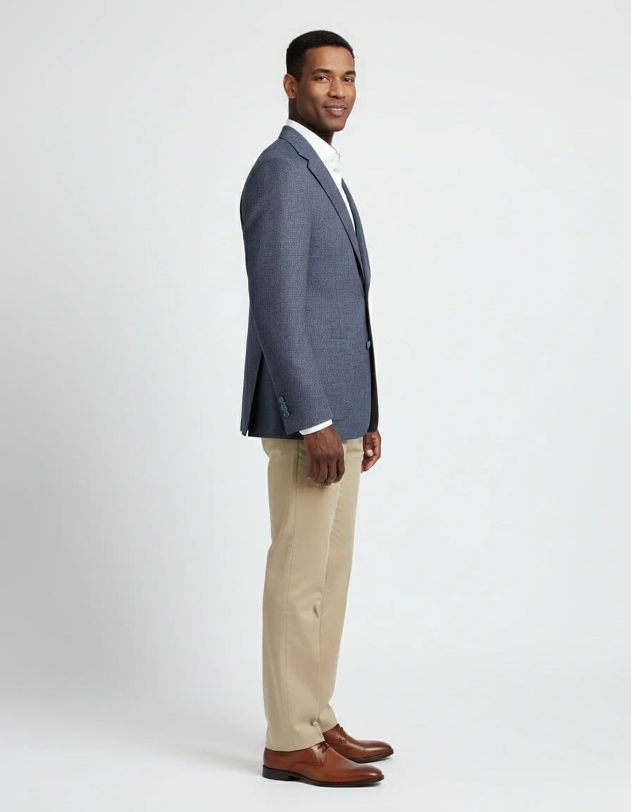 Melange Blazer Blue — on model