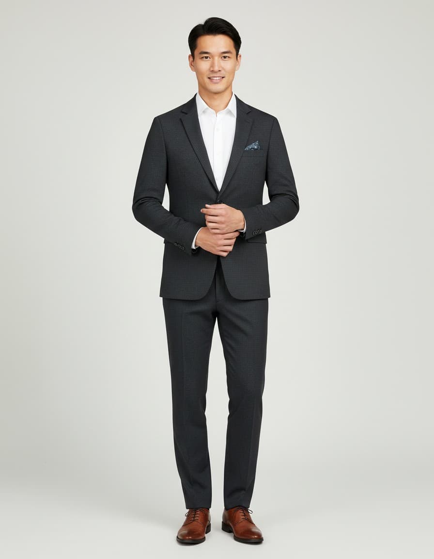 Colbert stretch miniruit — op model