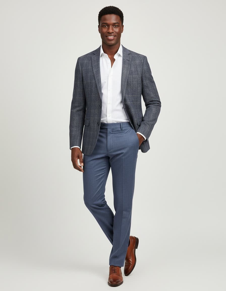 Colbert tweedlook ruit — op model