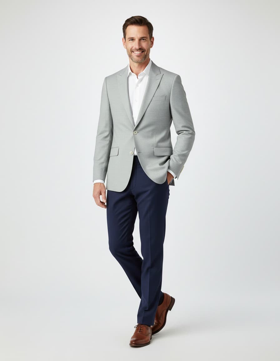 Colbert uni zand MixMatch — op model