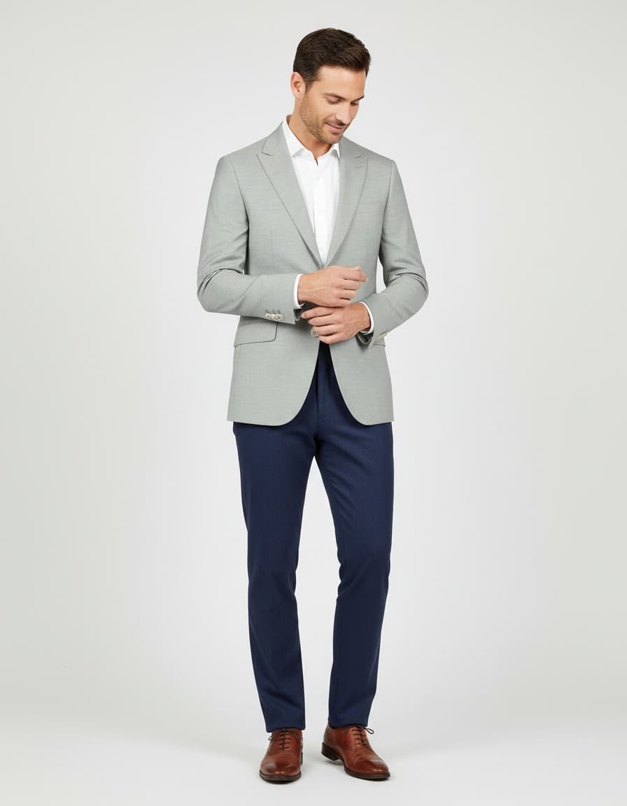 Colbert uni zand Mix & Match — op model