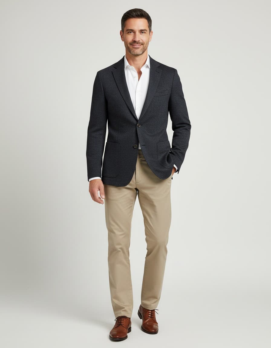 Sakko Fischgrat Blau — op model