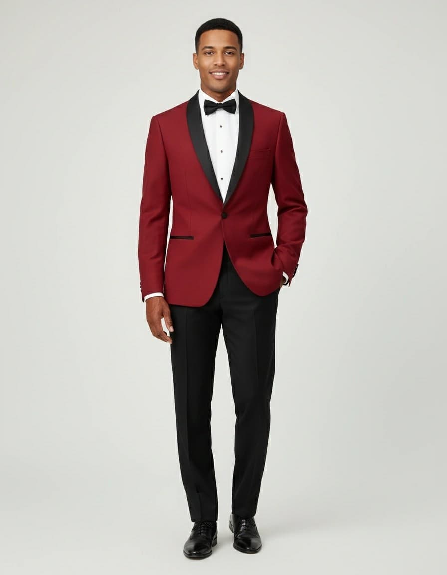 Dinnerjacket Rot — auf dem Model